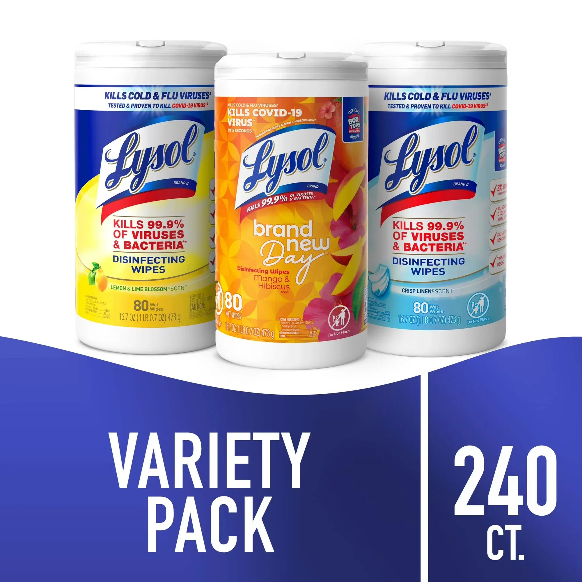 Wholesale Price with free shipping across the USA for Lysol® Disinfectant Wipes Bundle, Multi-Surface Antibacterial Cleaning Wipes, Assorted Variety Pack, 80 Count Each (Pack of 3) - Manji Distributors