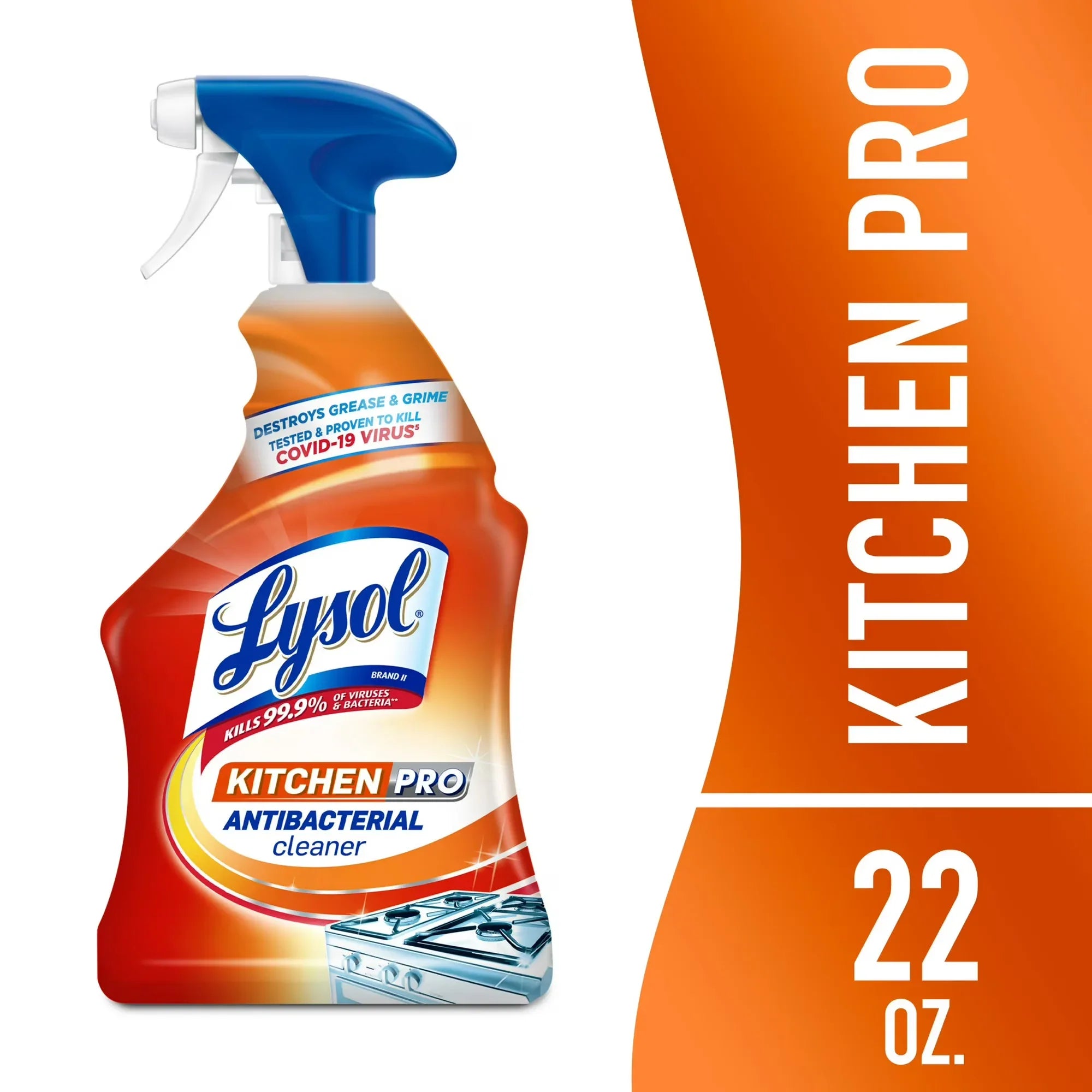 Wholesale Price with free shipping across the USA for Lysol Kitchen Pro Antibacterial Cleaner Spray for Kitchens, Countertops, Ovens, and Appliances, Citrus Scent, 22 oz - Manji Distributors