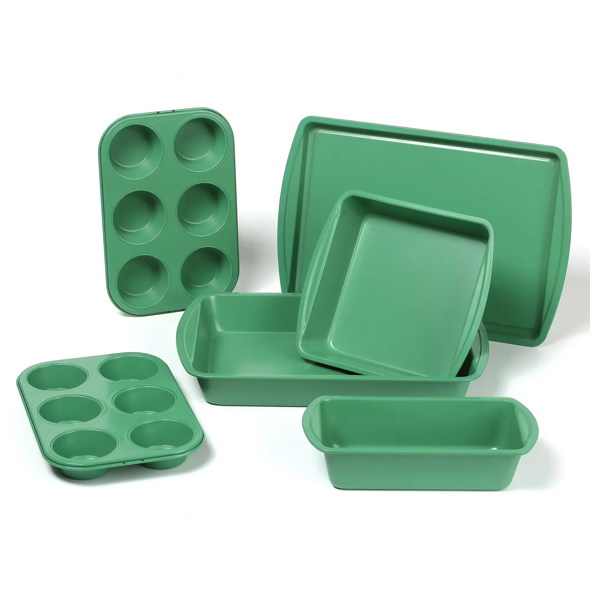 Wholesale Price with free shipping across the USA for Mainstays 6 Piece Non-Stick Bakeware Sets, Easy for Release and Clean up, Carbon Steel, Green - Manji Distributors