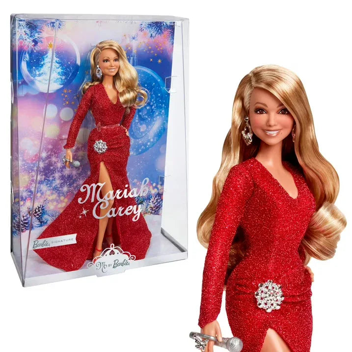 Wholesale Price with free shipping across the USA for Mariah Carey Barbie Doll, Holiday Celebration Collectible, Glittery Red Gown with Silver Accessories - Manji Distributors