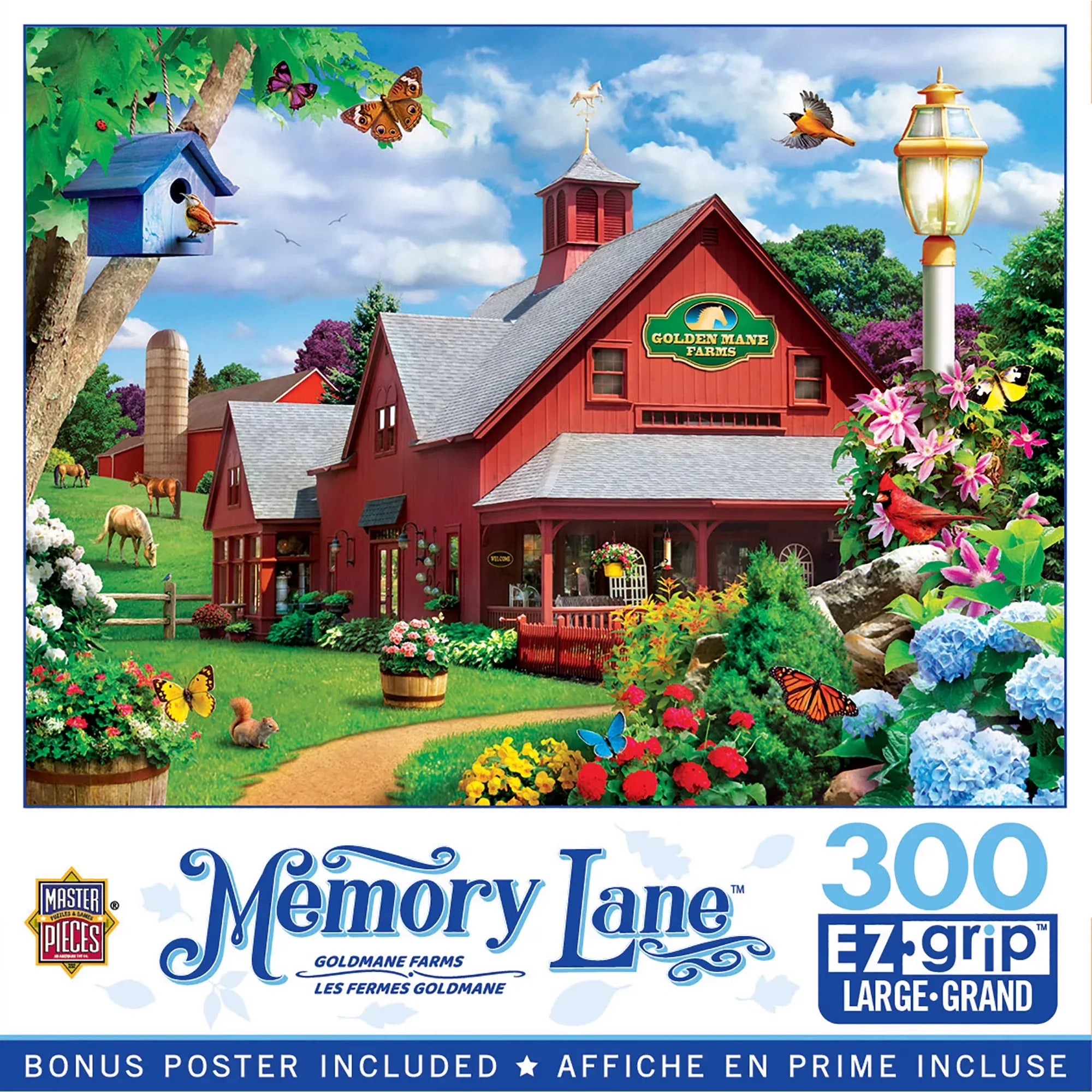 Wholesale Price with free shipping across the USA for MasterPieces Memory Lane - Goldmane Farms 300 Piece EZ Grip Puzzle - Manji Distributors