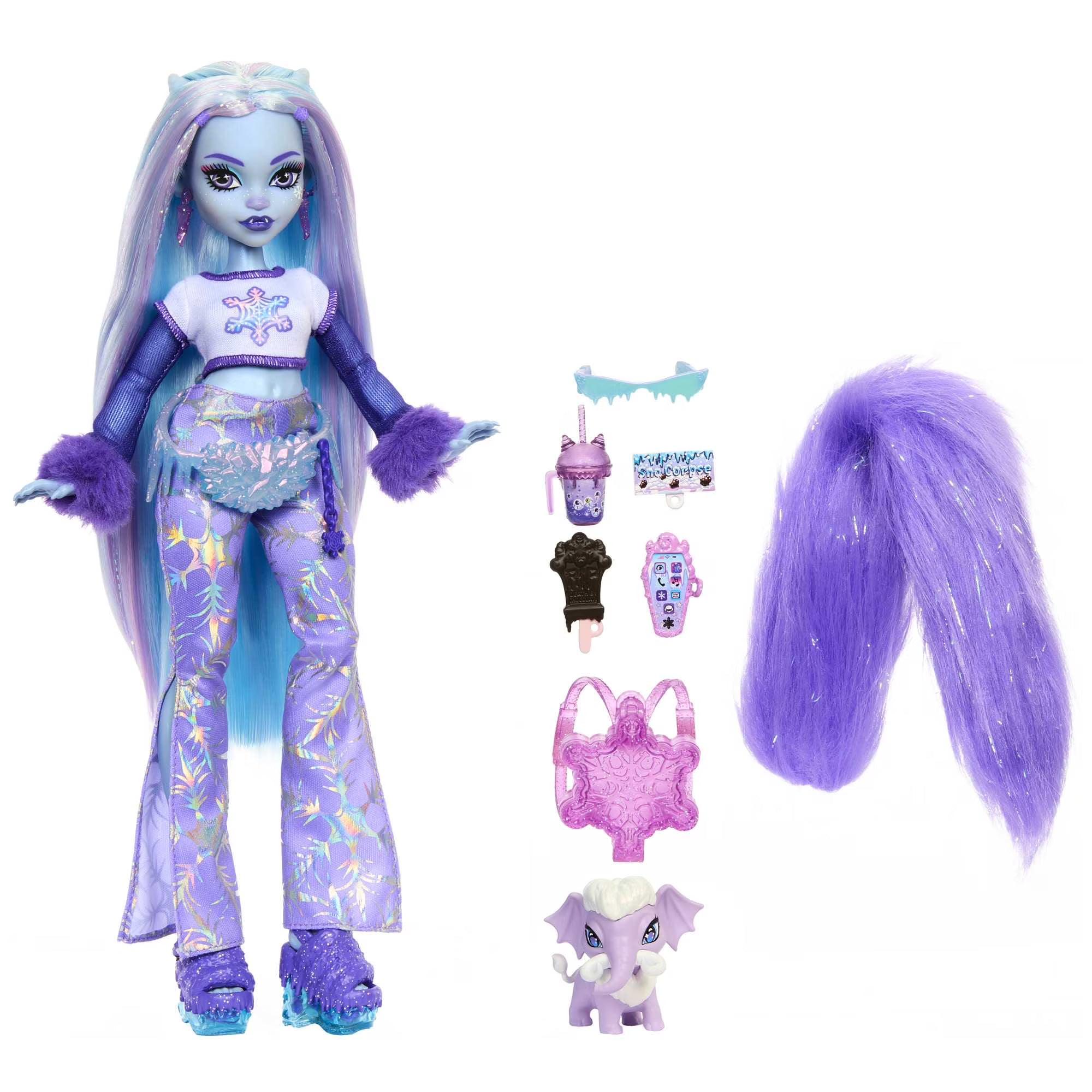 Wholesale Price with free shipping across the USA for Monster High Abbey Bominable Yeti Fashion Doll with Pet Mammoth and Themed Accessories, Collectible - Manji Distributors