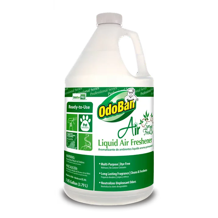 Wholesale Price with free shipping across the USA for OdoBan 977462-G RTU Air Spring Fresh Liquid Air Freshener, 1 Gallon Bottle - Manji Distributors
