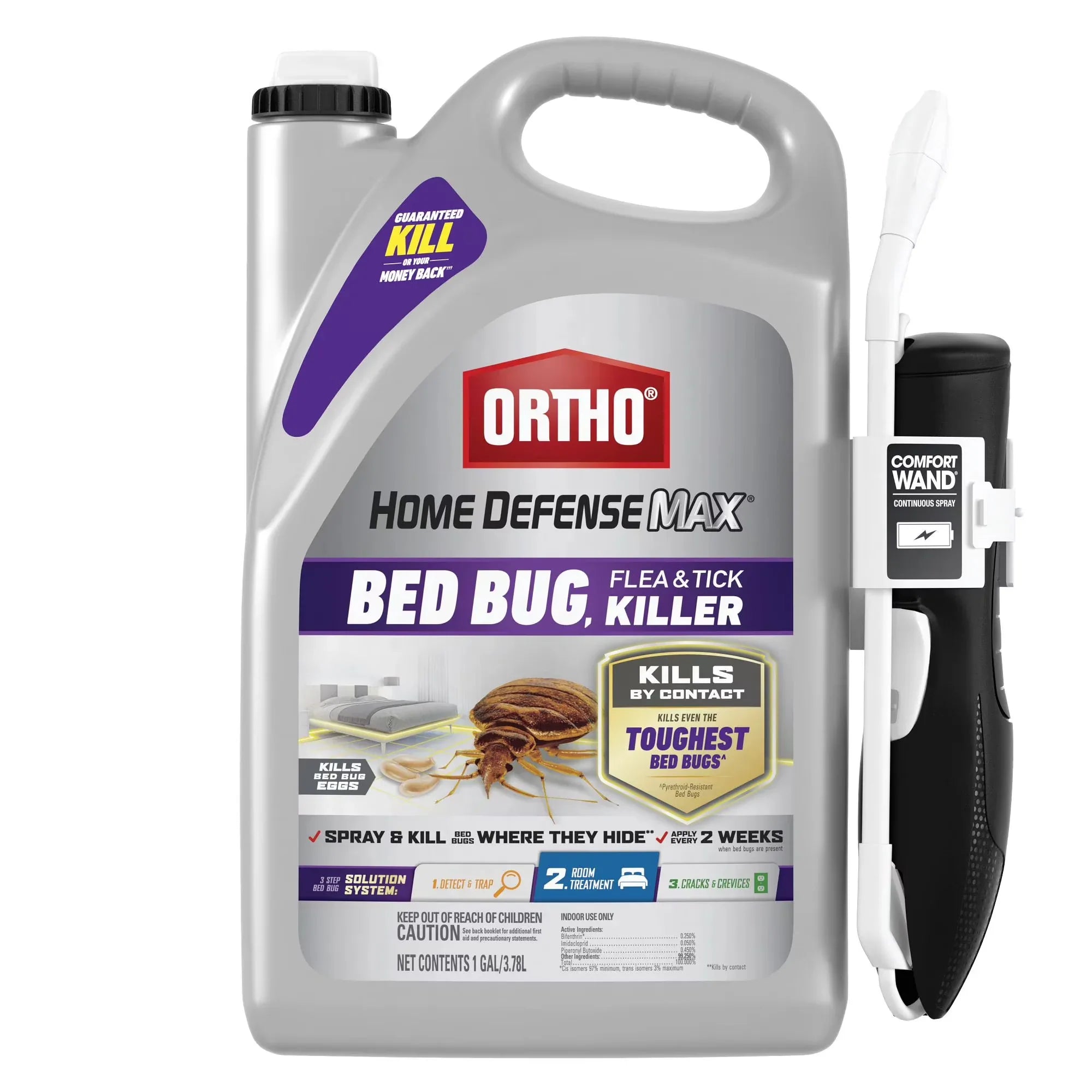Wholesale Price with free shipping across the USA for Ortho Home Defense Max Bed Bug, Flea and Tick Killer with Comfort Wand, 1 gal. - Manji Distributors