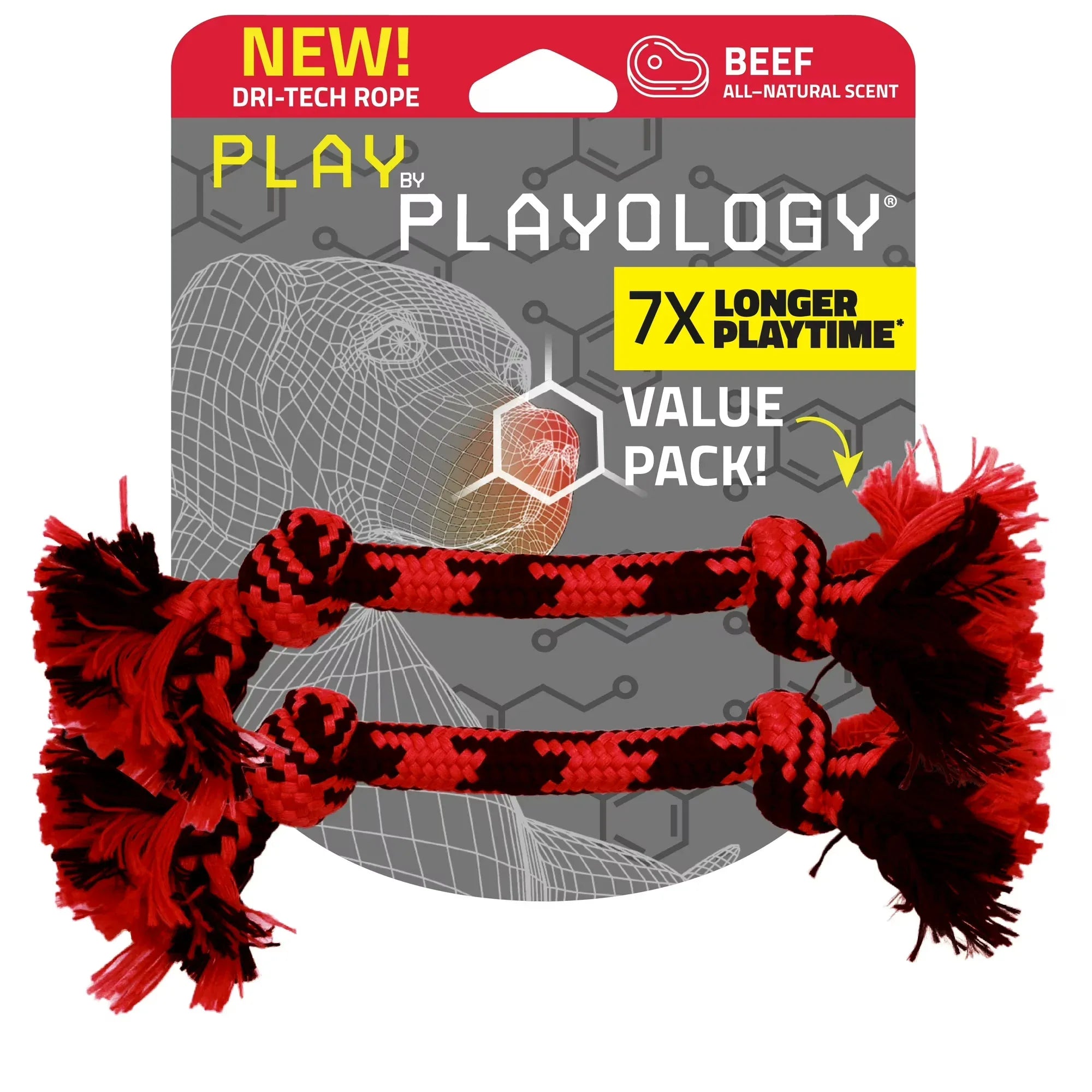 Wholesale Price with free shipping across the USA for Play by Playology Dog Toys | Rope Dog Toy | Scented Toy Tug of War Rope 2-Pack, Small - Manji Distributors