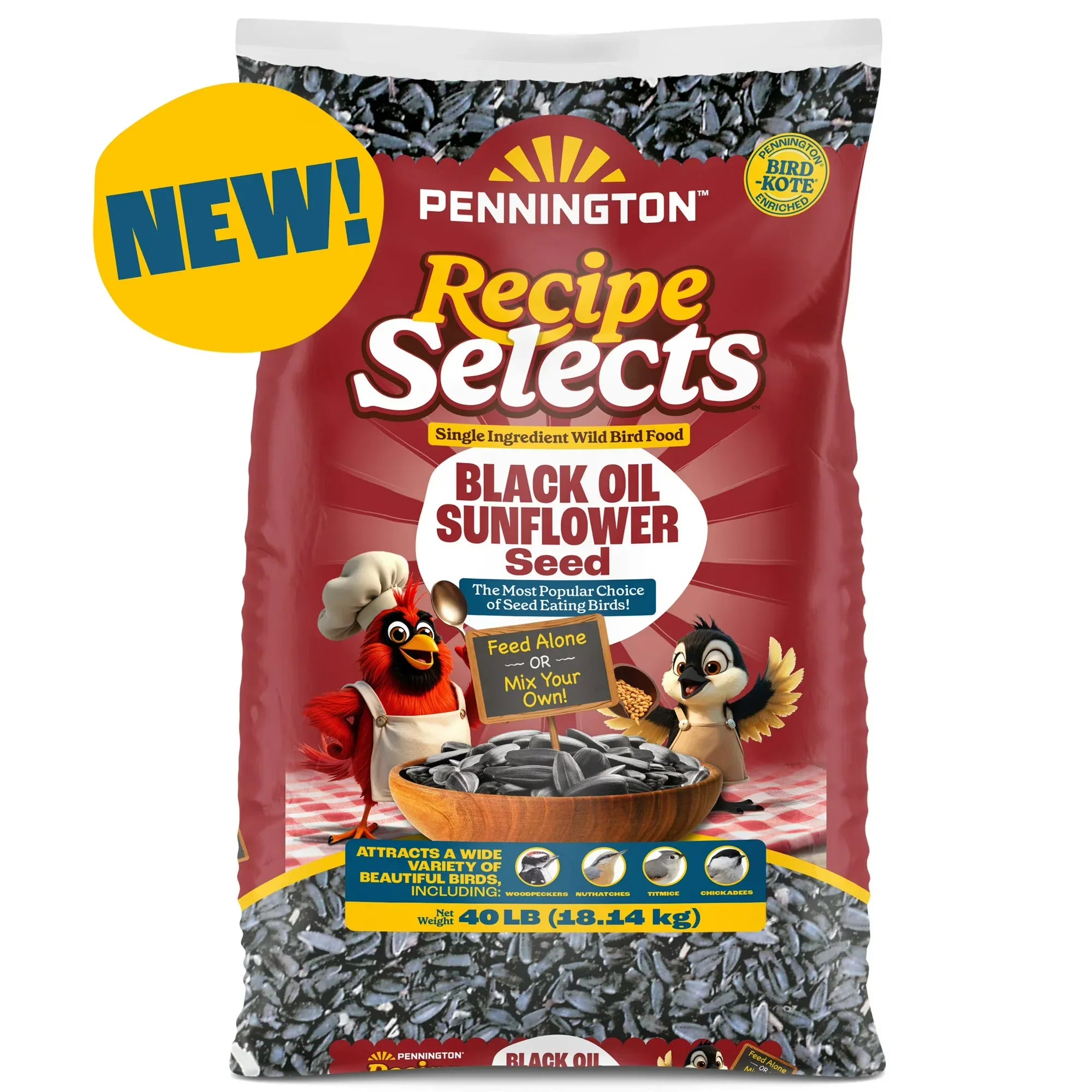 Wholesale Price with free shipping across the USA for Pennington Select Black Oil Sunflower Seed Wild Bird Dry Feed, 40 lb. Bag - Manji Distributors