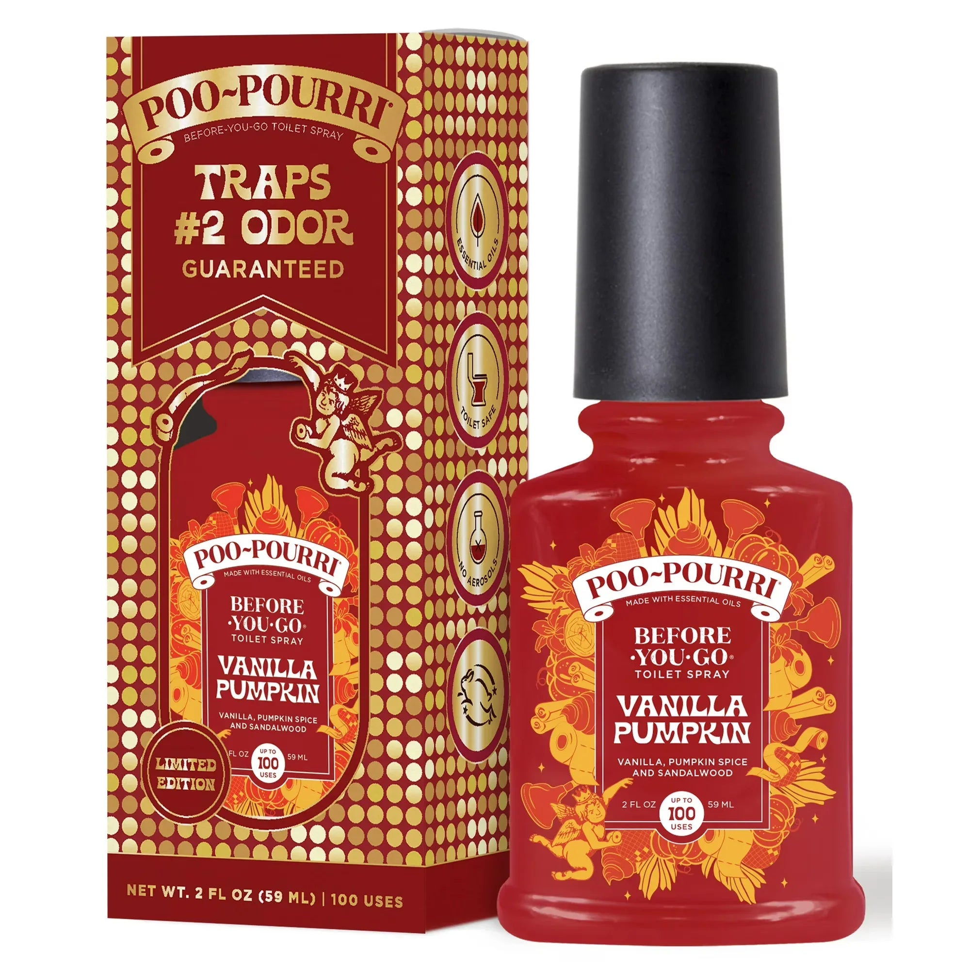 Wholesale Price with free shipping across the USA for Poo-Pourri Before-You-Go Toilet Spray Vanilla Pumpkin 2oz - Manji Distributors