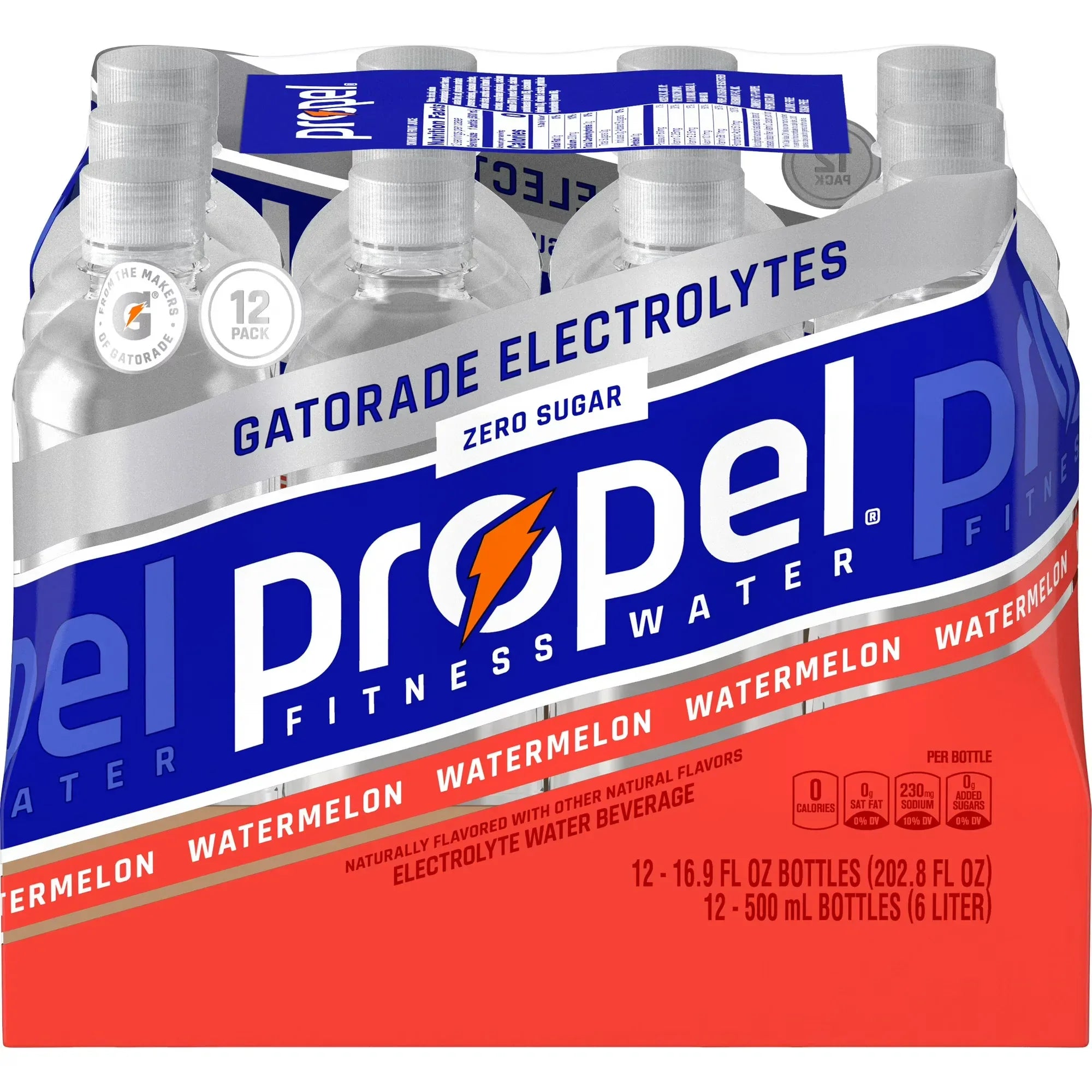 Wholesale Price with free shipping across the USA for Propel Electrolyte Enhanced Water Sports Drink, Watermelon Flavored Water, Zero Calorie & Zero Sugar Hydration with Electrolytes and Vitamins C & E, 16.9 fl oz Water Bottles (12 Pack) - Manji Distributors