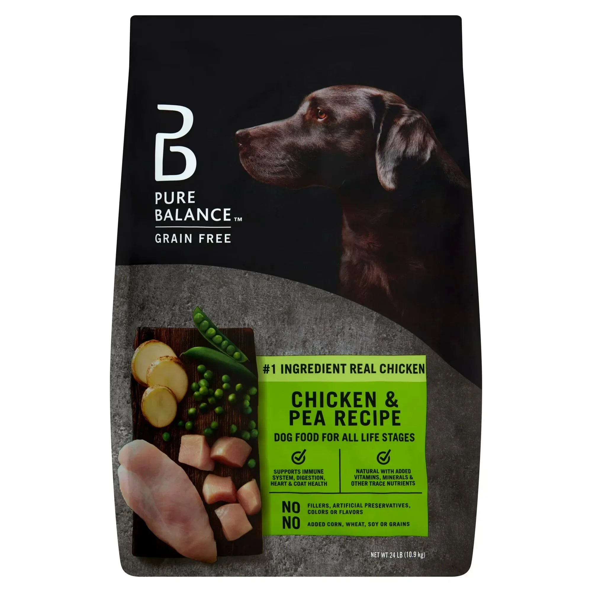 Wholesale Price with free shipping across the USA for Pure Balance Chicken & Pea Recipe Dry Dog Food, Grain-Free, 24 lbs - Manji Distributors