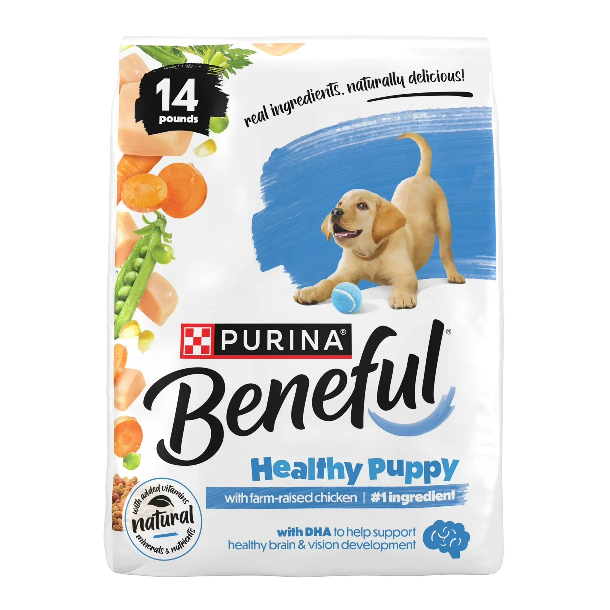 Wholesale Price with free shipping across the USA for Purina Beneful Healthy Puppy with Farm-Raised Chicken, Natural High Protein Dry Puppy Food Formula with Added Vitamins, Minerals and Nutrients, 14 lb Bag - Manji Distributors