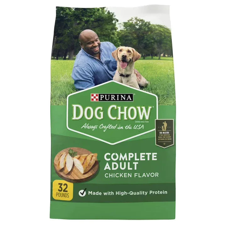 Wholesale Price with free shipping across the USA for Purina Dog Chow Complete Adult Dry Dog Food, High Protein Real Chicken, 32 lb Bag - Manji Distributors