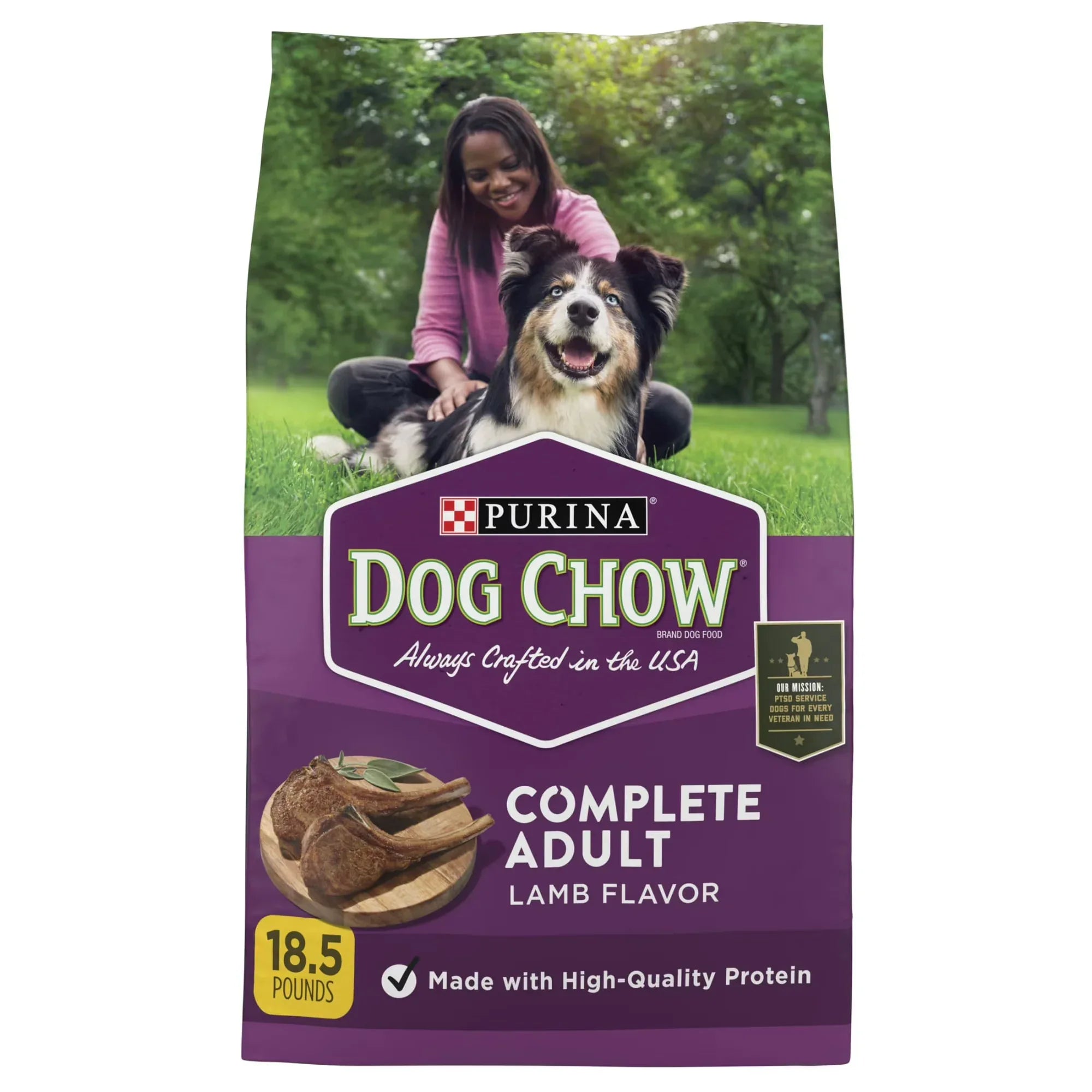 Wholesale Price with free shipping across the USA for Purina Dog Chow Complete Dry Dog Food for Adult Dogs High Protein, Lamb, 18.5 lb Bag - Manji Distributors