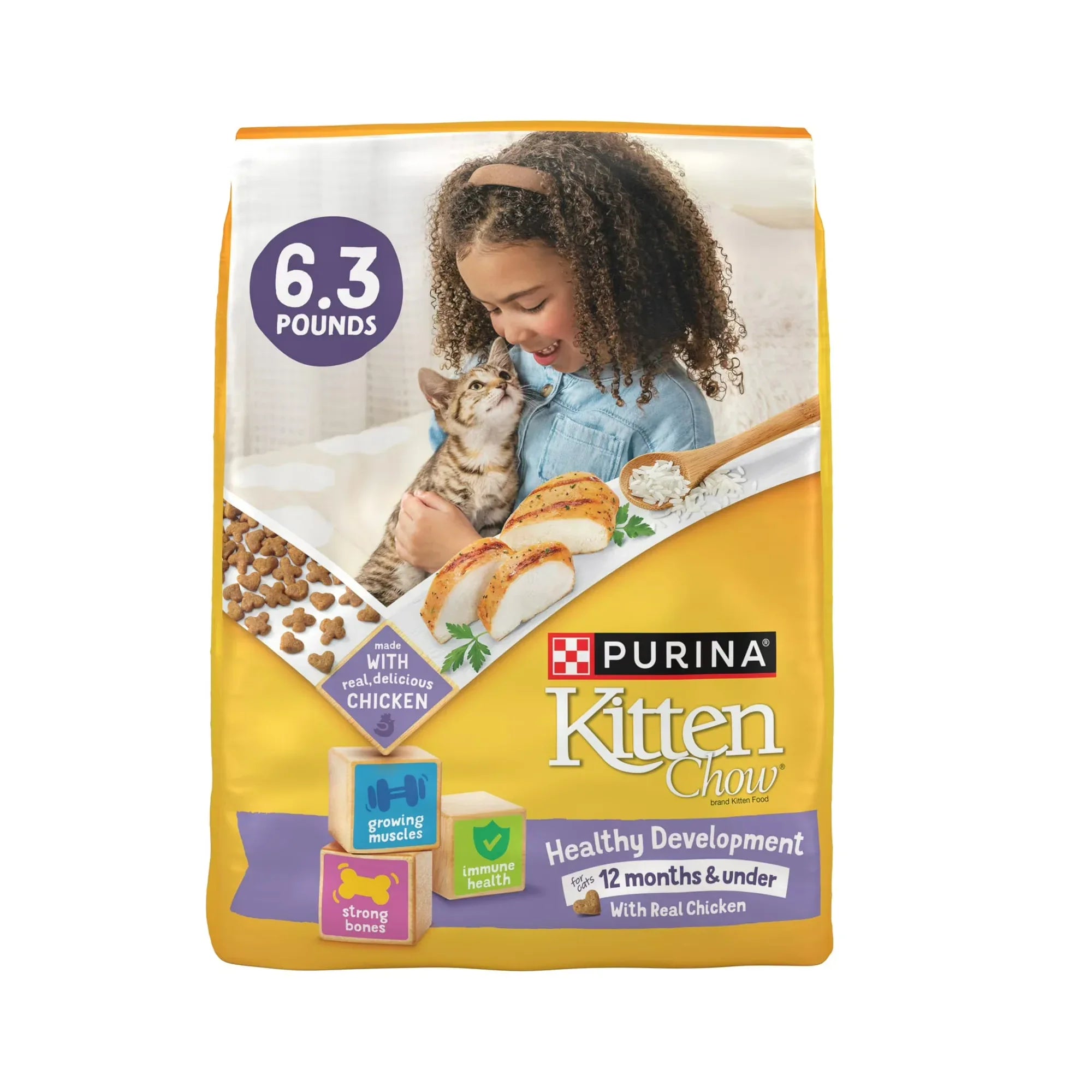 Wholesale Price with free shipping across the USA for Purina Kitten ChowHealthy Development, Indoor Dry Kitten Food, Chicken, 6.3 lb Bag - Manji Distributors