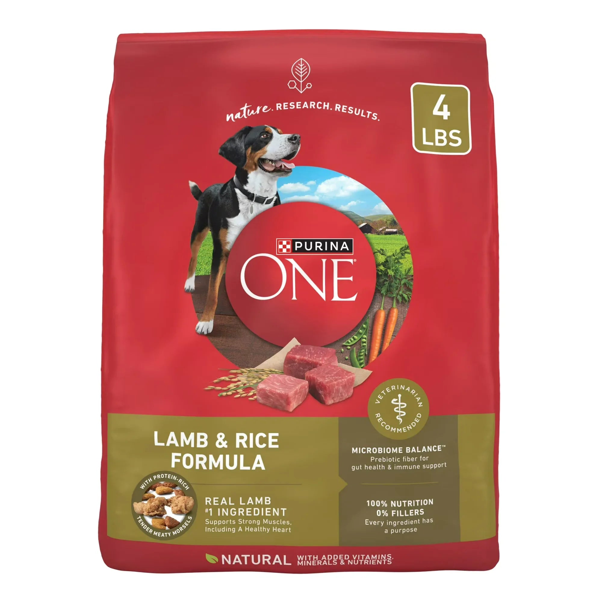 Wholesale Price with free shipping across the USA for Purina ONE Dry Dog Food Lamb and Rice Formula 4 lb. Bag - Manji Distributors