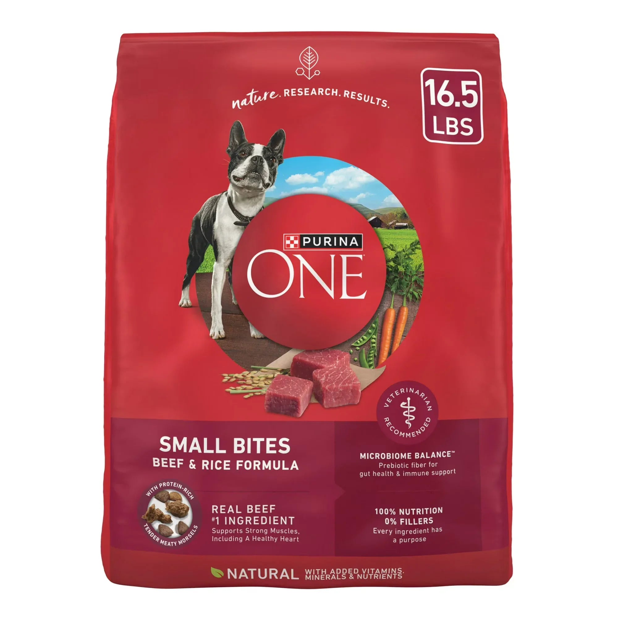Wholesale Price with free shipping across the USA for Purina ONE Small Bites Dry Dog Food for Adult Dogs with Added Vitamins & Minerals, High Protein Beef & Rice, 16.5 lb Bag - Manji Distributors