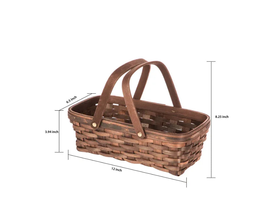 Wholesale Price with free shipping across the USA for Mainstays Woodchip Storage Basket with Handles, Dark Brown, 6.5