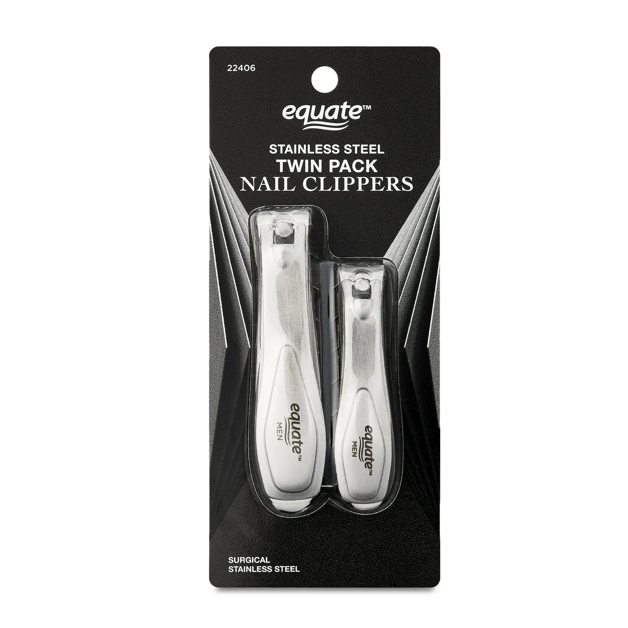 Wholesale Price with free shipping across the USA for Equate Stainless Steel Twin-Pack Nail Clippers, 2 Pieces - Manji Distributors