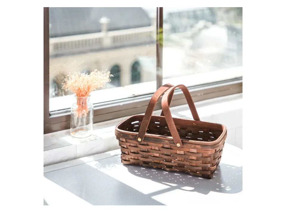 Wholesale Price with free shipping across the USA for Mainstays Woodchip Storage Basket with Handles, Dark Brown, 6.5