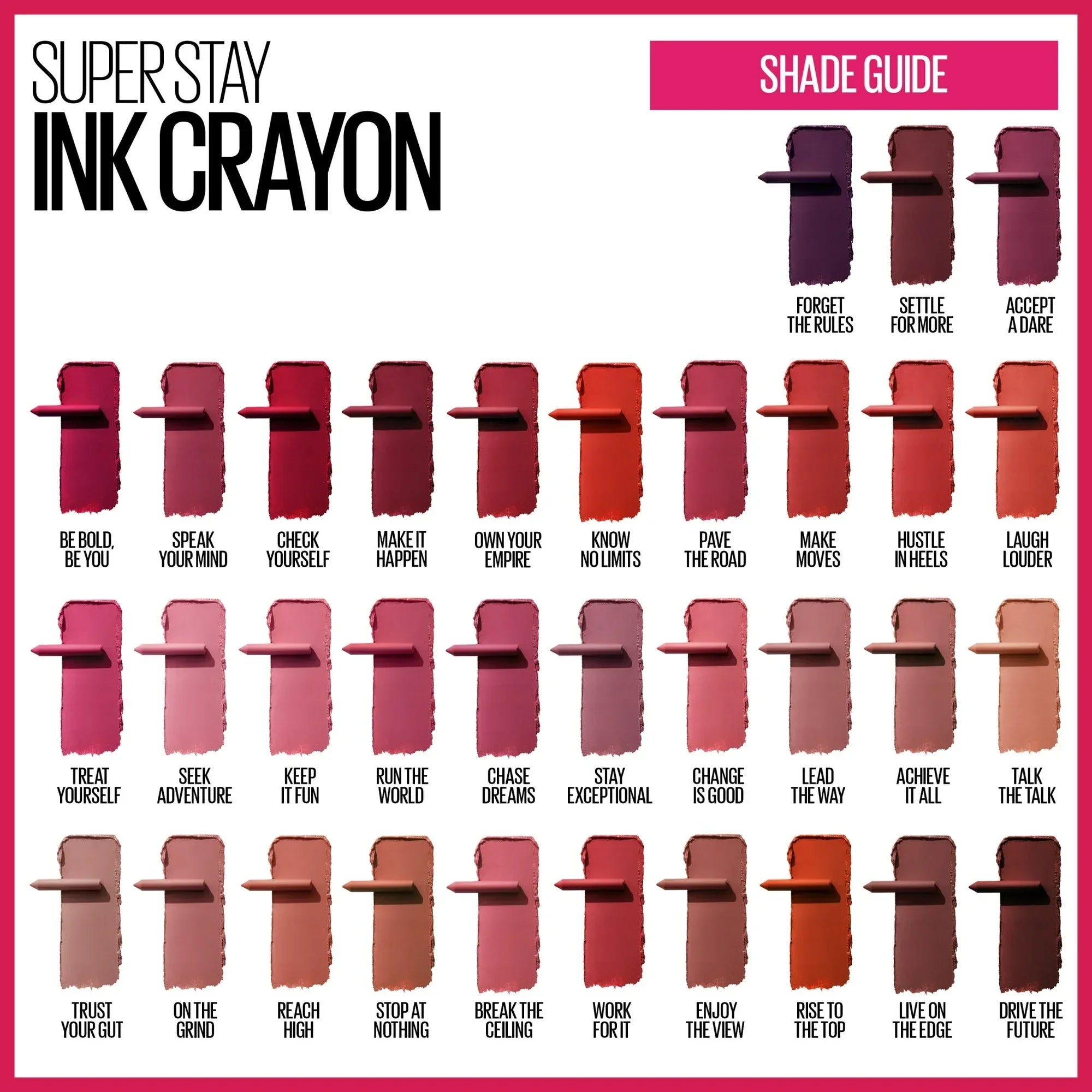 Wholesale Price with free shipping across the USA for (2 pack) Maybelline SuperStay Ink Crayon Matte Lipstick, Settle For More - Manji Distributors