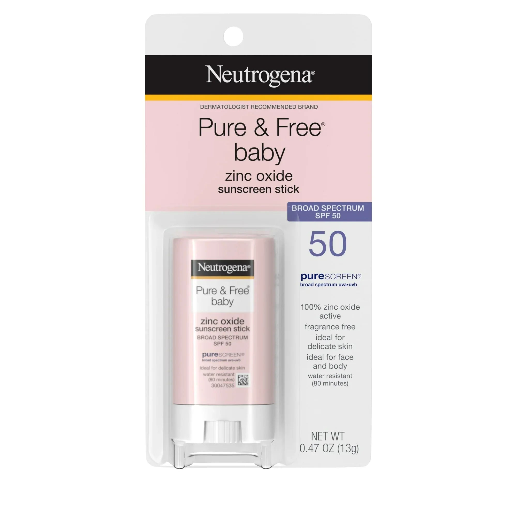 Wholesale Price with free shipping across the USA for Neutrogena Pure & Free Baby Mineral Sunscreen Stick, SPF 50, 0.47 oz - Manji Distributors