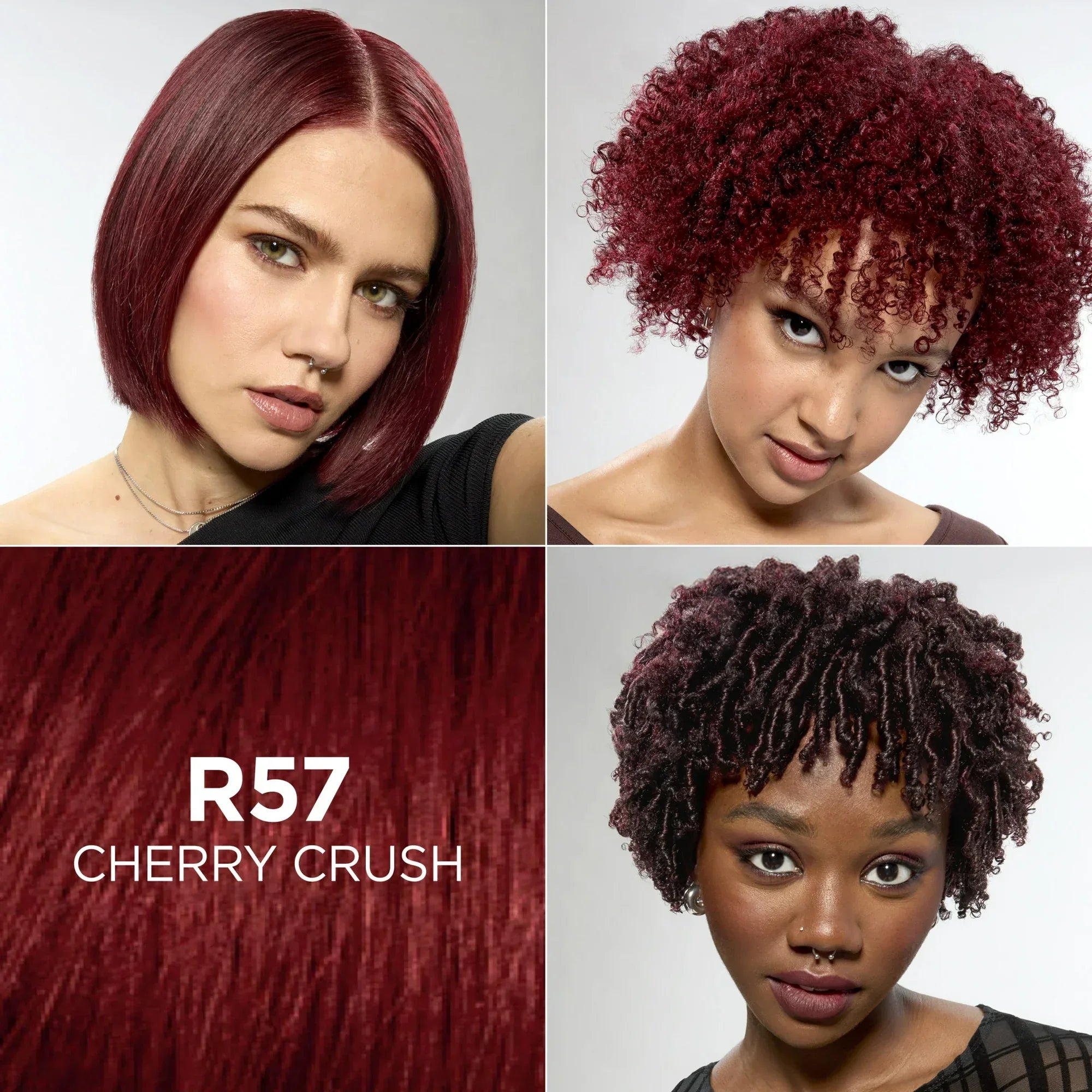 Wholesale Price with free shipping across the USA for L'Oreal Paris Feria Shimmering Permanent Hair Color, R57 Cherry Crush, 1 Kit - Manji Distributors