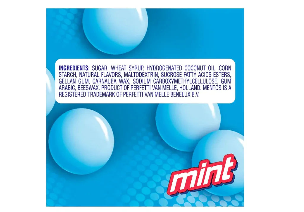 Wholesale Price with free shipping across the USA for Mentos Chewy Breath Mints Candy Roll, Peppermint, Peanut Free, Regular Size, 1.32 oz, 6 Count - Manji Distributors