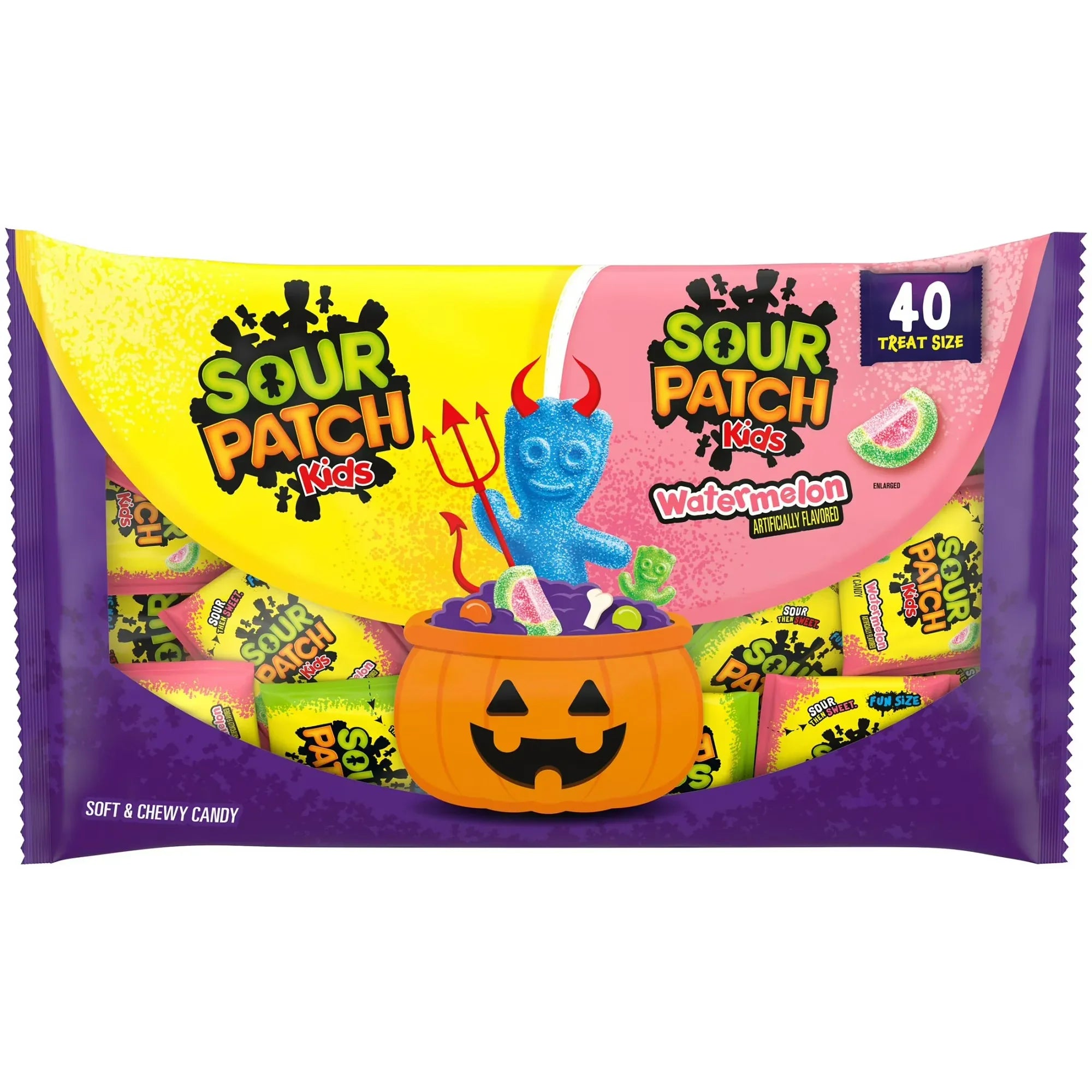 Wholesale Price with free shipping across the USA for SOUR PATCH KIDS Original & Watermelon Halloween Candy Variety Pack, 40 Trick or Treat Bags - Manji Distributors