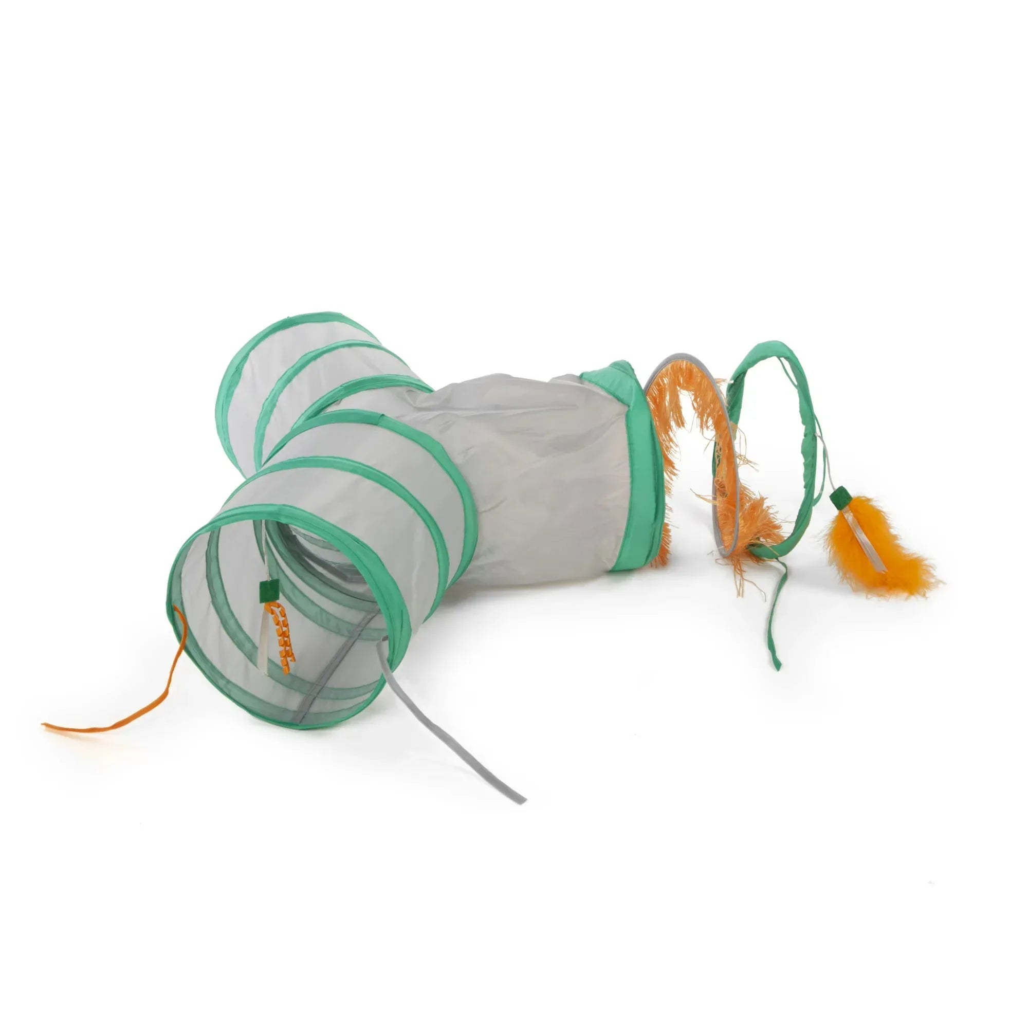Wholesale Price with free shipping across the USA for SmartyKat Fringe Frenzy Triple Tunnel Activity Cat Toy with Fringe & Feathers - Manji Distributors