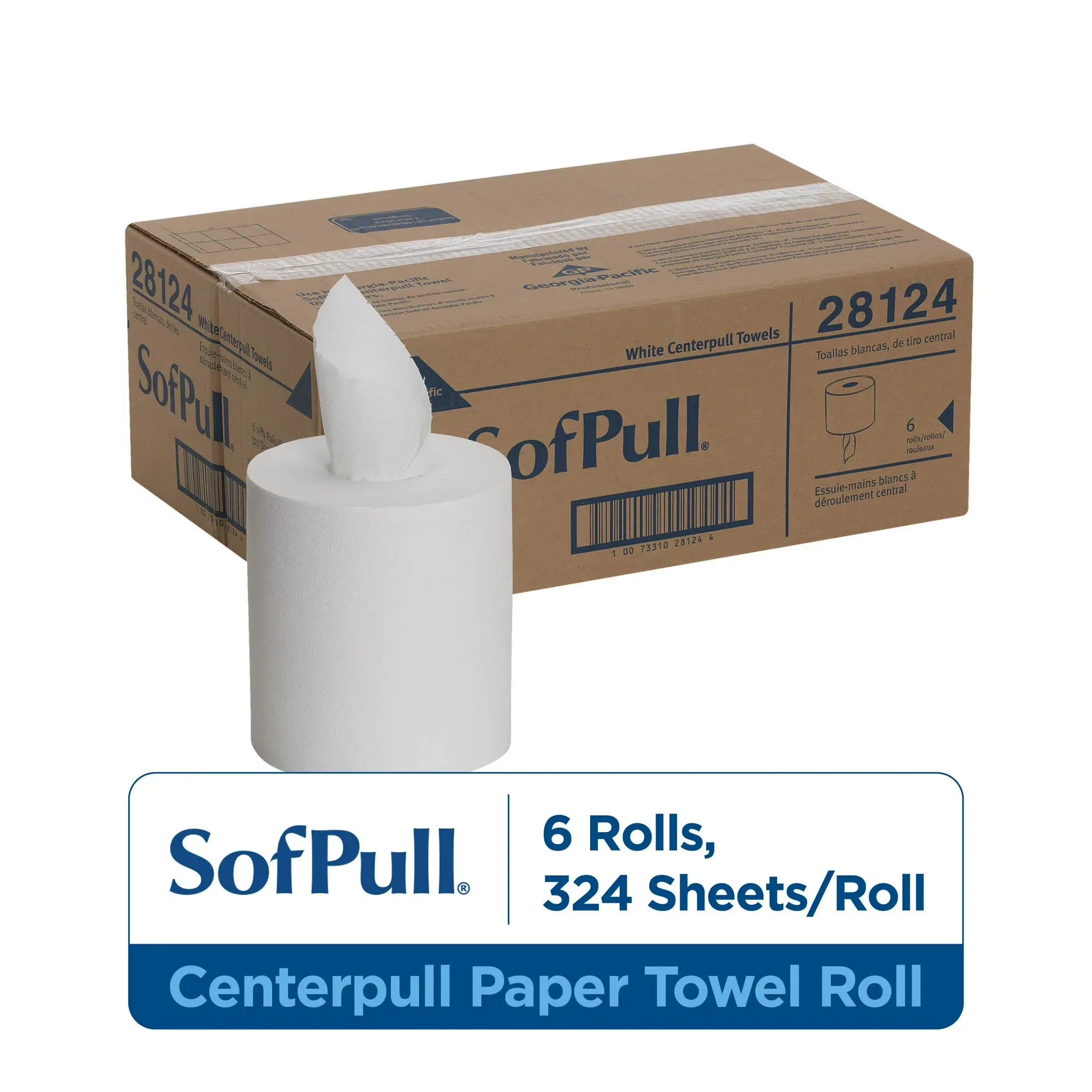 Wholesale Price with free shipping across the USA for SofPull® Regular Centerpull Premium Paper Towel by GP PRO (Georgia-Pacific), White, 6 Rolls Per Case - Manji Distributors