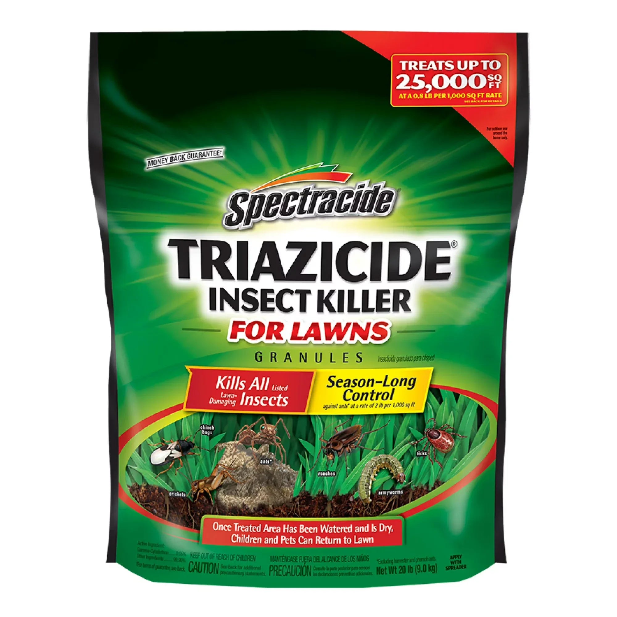 Wholesale Price with free shipping across the USA for Spectracide Triazicide Insect Killer for Lawns, Granules Kill Lawn-Damaging Insects, 20 lb - Manji Distributors