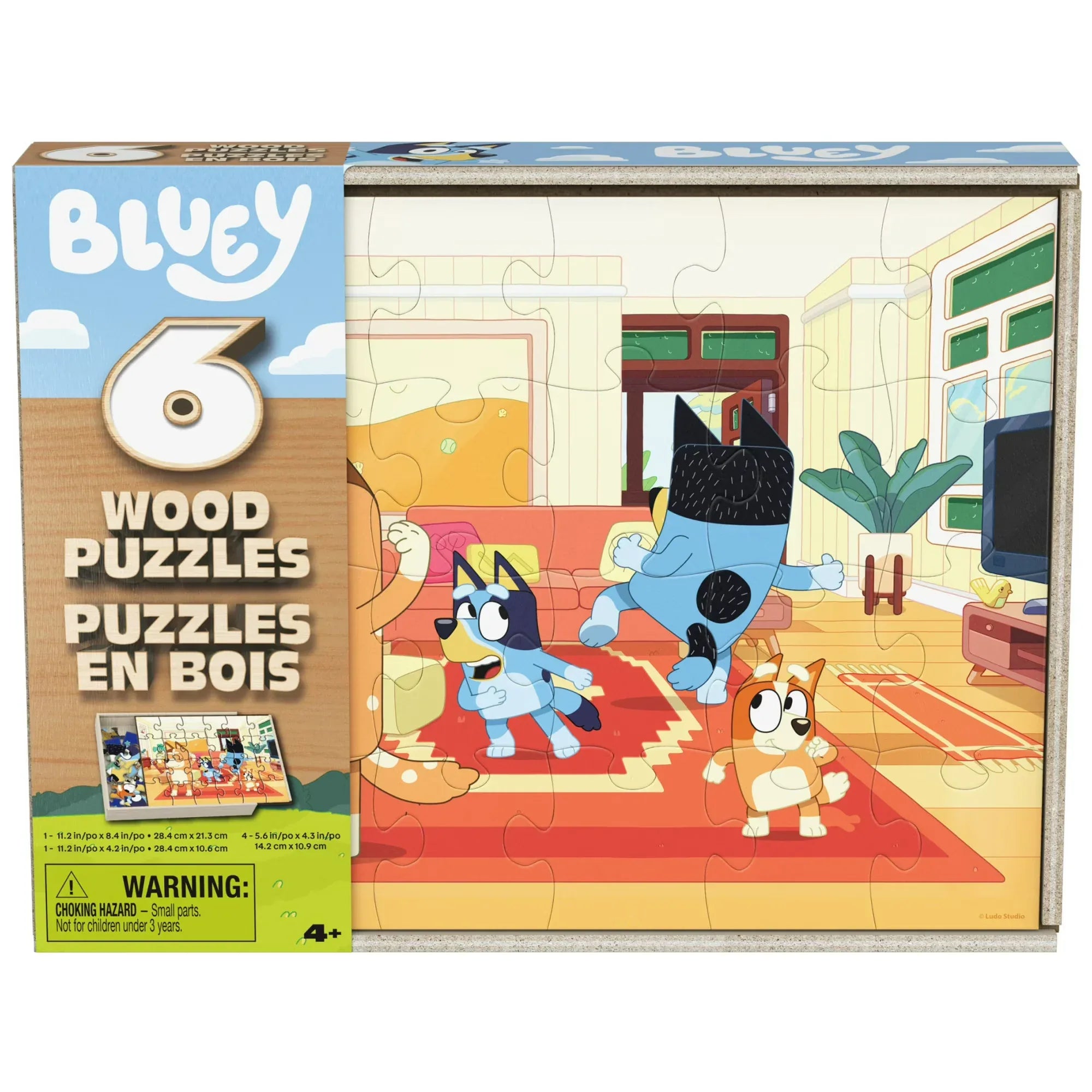 Wholesale Price with free shipping across the USA for Spin Master Games, 6-Pack Of Bluey Wood Jigsaw Puzzles for Kids Ages 3 and up - Manji Distributors
