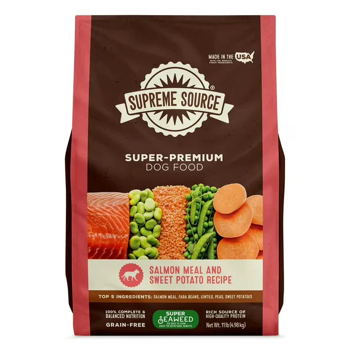 Wholesale Price with free shipping across the USA for Supreme Source Grain-Free Salmon Meal & Sweet Potato Recipe Dry Dog Food, 11lb Bag - Manji Distributors