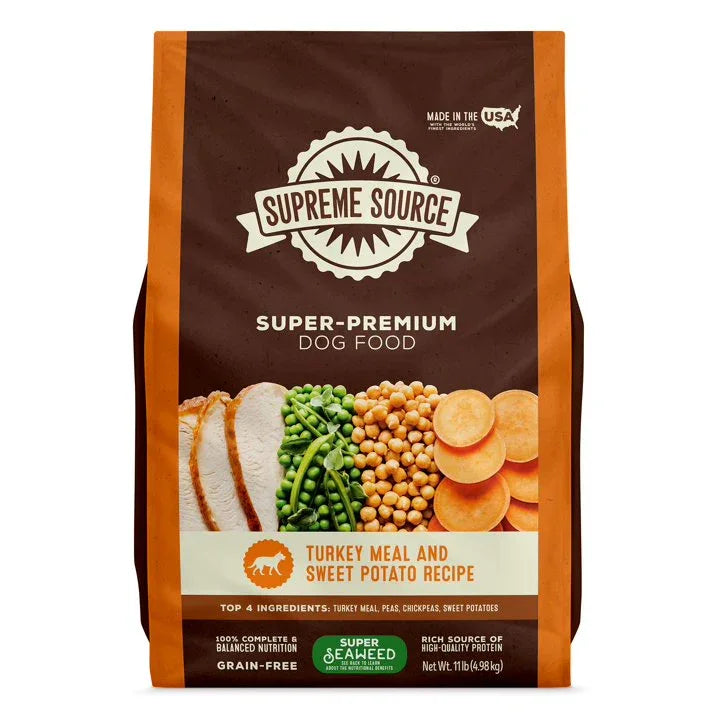 Wholesale Price with free shipping across the USA for Supreme Source Grain-Free Turkey Meal & Sweet Potato Recipe Dry Dog Food, 11lb Bag - Manji Distributors