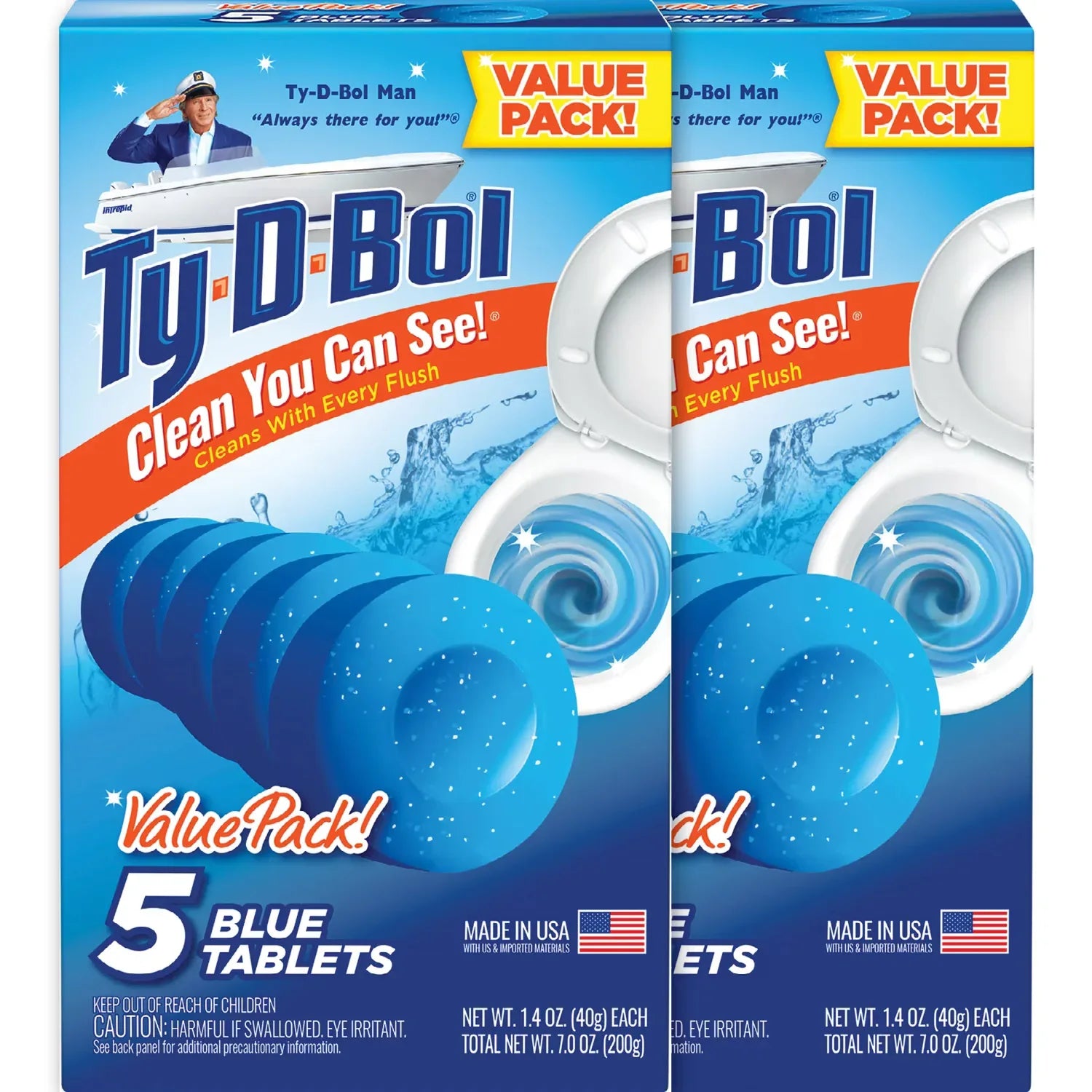 Wholesale Price with free shipping across the USA for Ty-D-Bol Bleach-Free Toilet Bowl Cleaner Tablets, 1.4 oz, 10 Pack - Manji Distributors