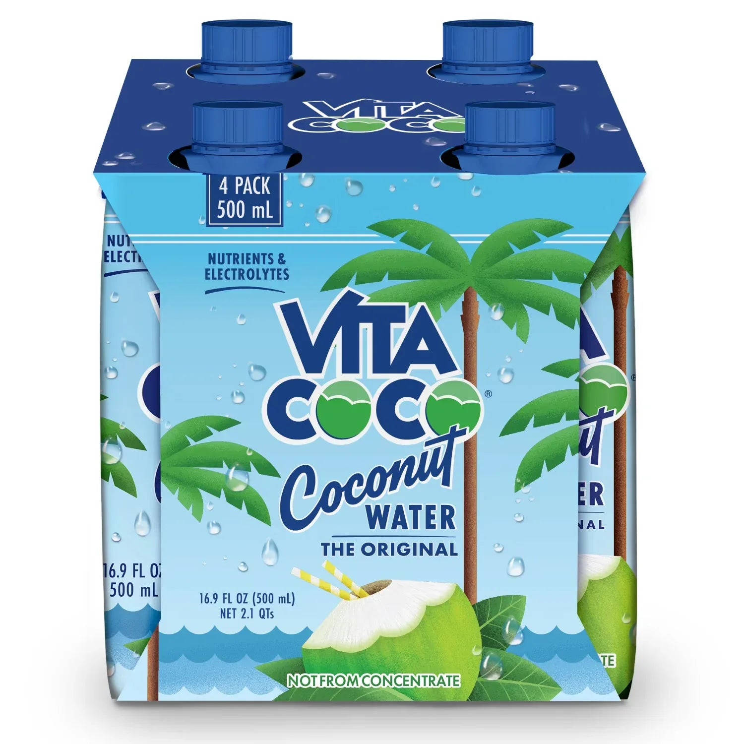 Wholesale Price with free shipping across the USA for Vita Coco The Original Coconut Water, Nutrients & Electrolytes Rich, Pure, 16.9 fl oz Tetra, 4-Pack - Manji Distributors