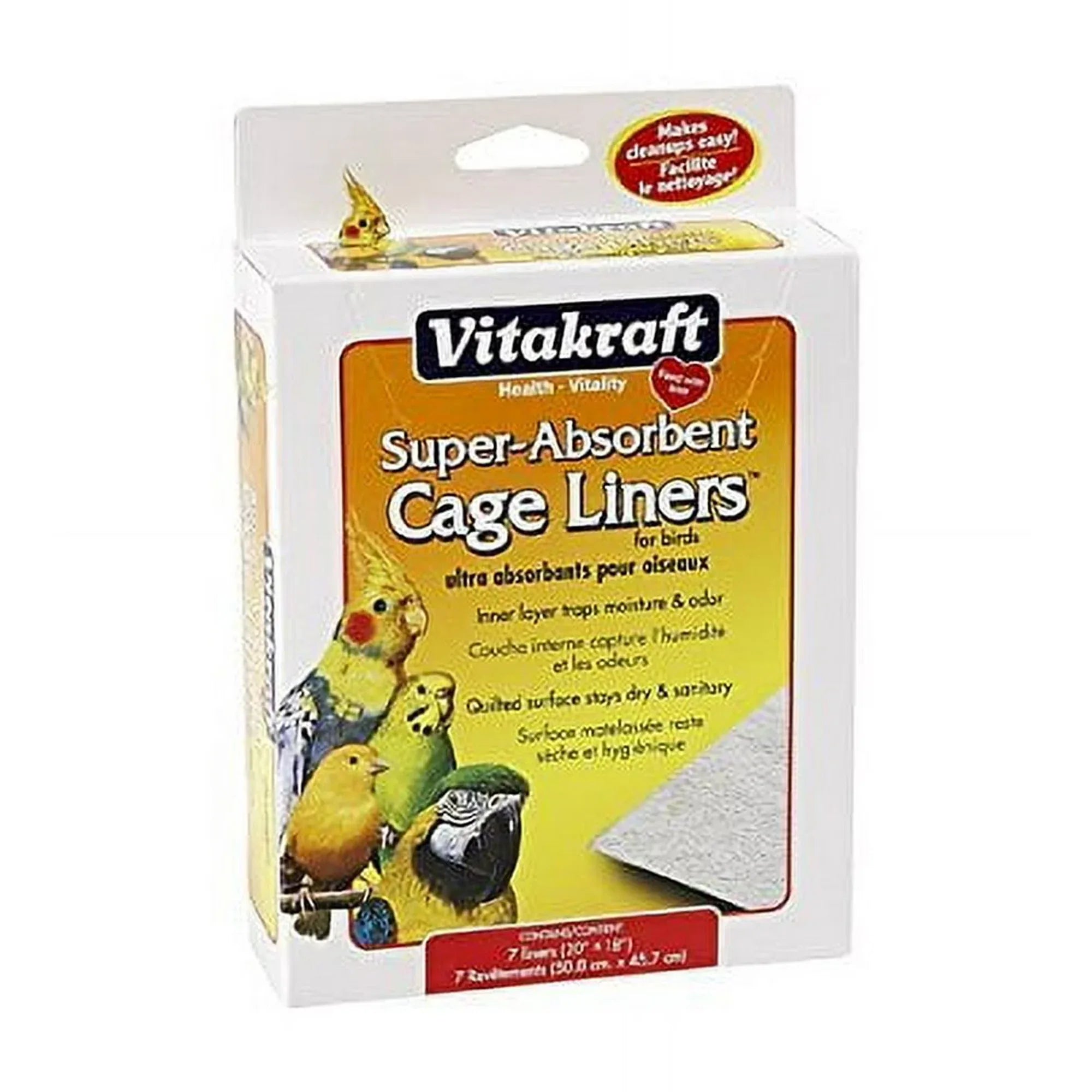 Wholesale Price with free shipping across the USA for Vitakraft Cage Liners for Birds - For Parrot, Parakeet, Conure, and Cockatiel Cages, 7 Liners - Manji Distributors