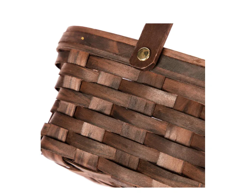 Wholesale Price with free shipping across the USA for Mainstays Woodchip Storage Basket with Handles, Dark Brown, 6.5