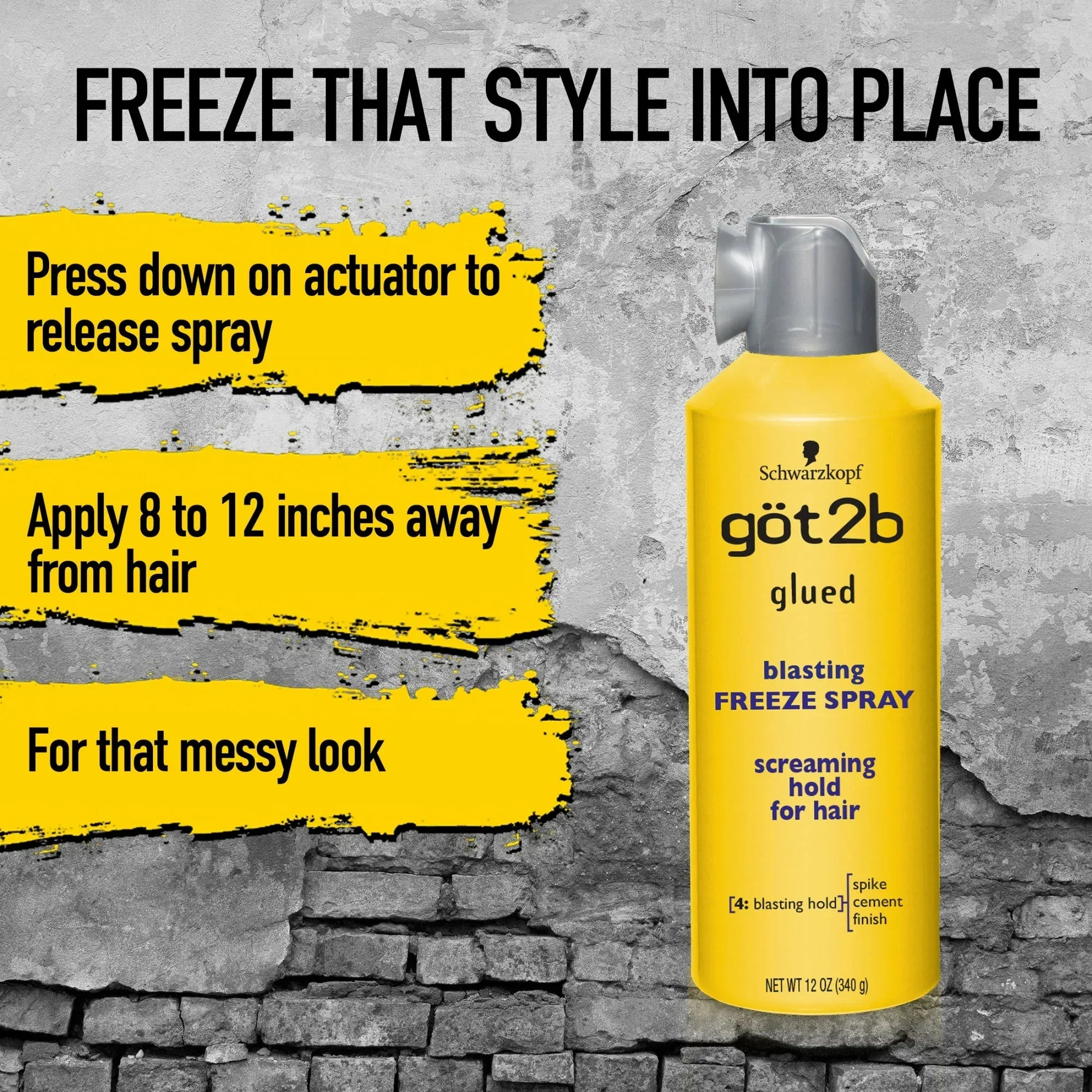 Wholesale Price with free shipping across the USA for Got2b Glued Blasting Freeze Hairspray, 12 oz - Manji Distributors