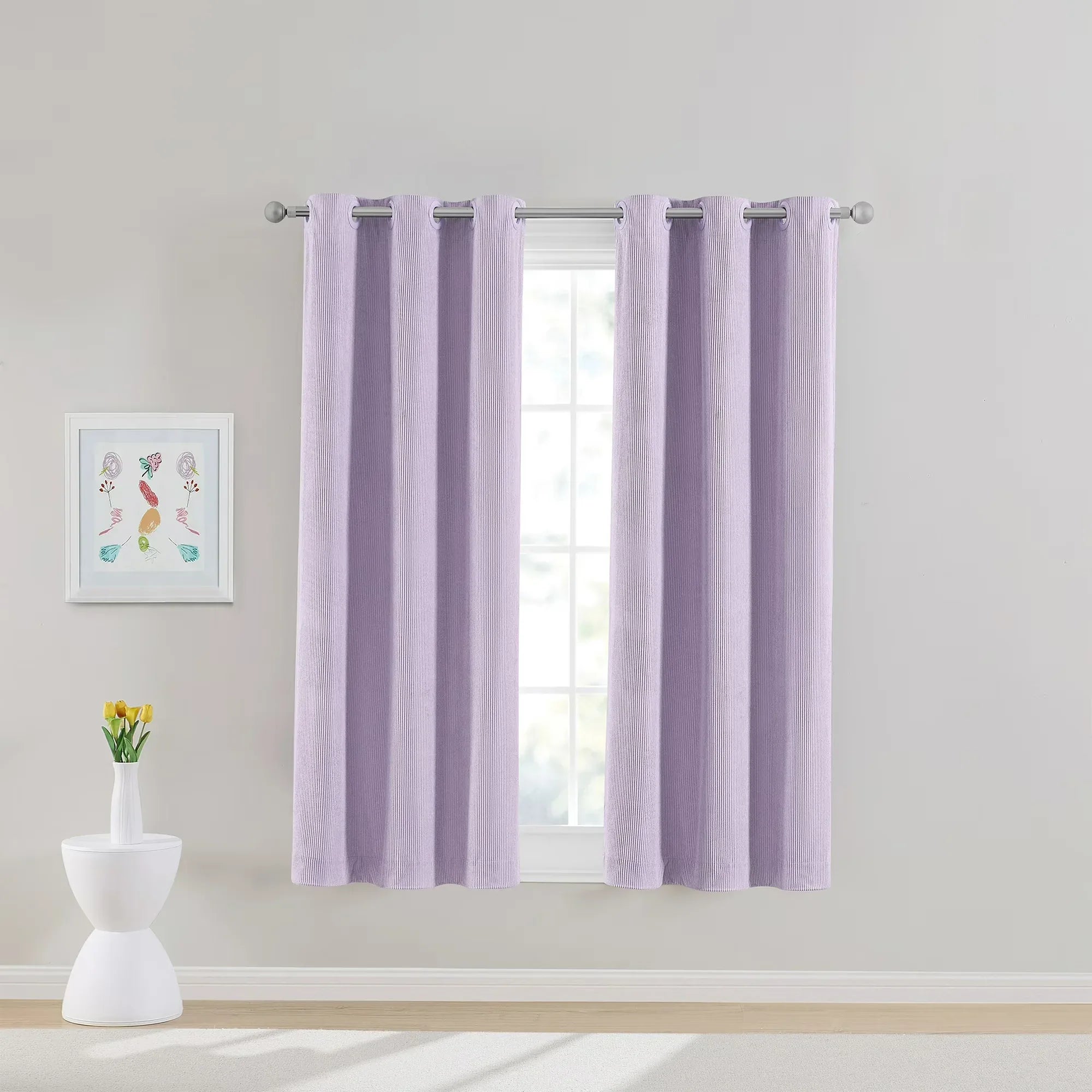 Wholesale Price with free shipping across the USA for Your Zone Kids' Corduroy Blackout Curtain Panel, 1 Panel, Lilac, 38