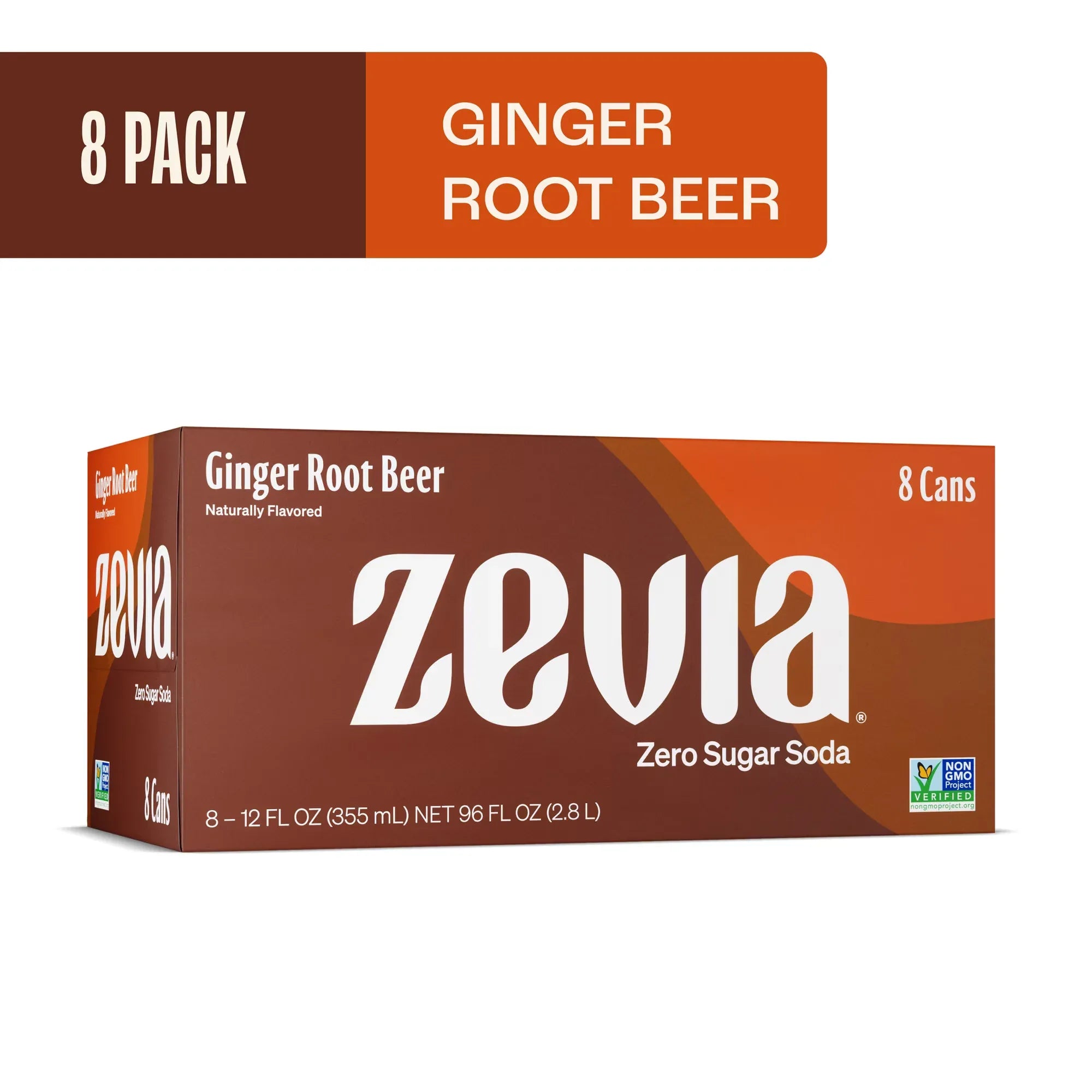 Wholesale Price with free shipping across the USA for Zevia Zero Calorie, No Sugar Ginger Root Beer Soda Pop, 12 fl oz, 8 Pack Cans - Manji Distributors