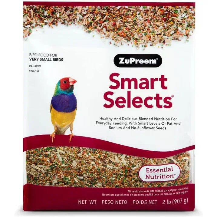 Wholesale Price with free shipping across the USA for Zupreem Smart Selects Canary & Finch Food, 2-lb Bag Mixed Seeds and Pellets - Manji Distributors
