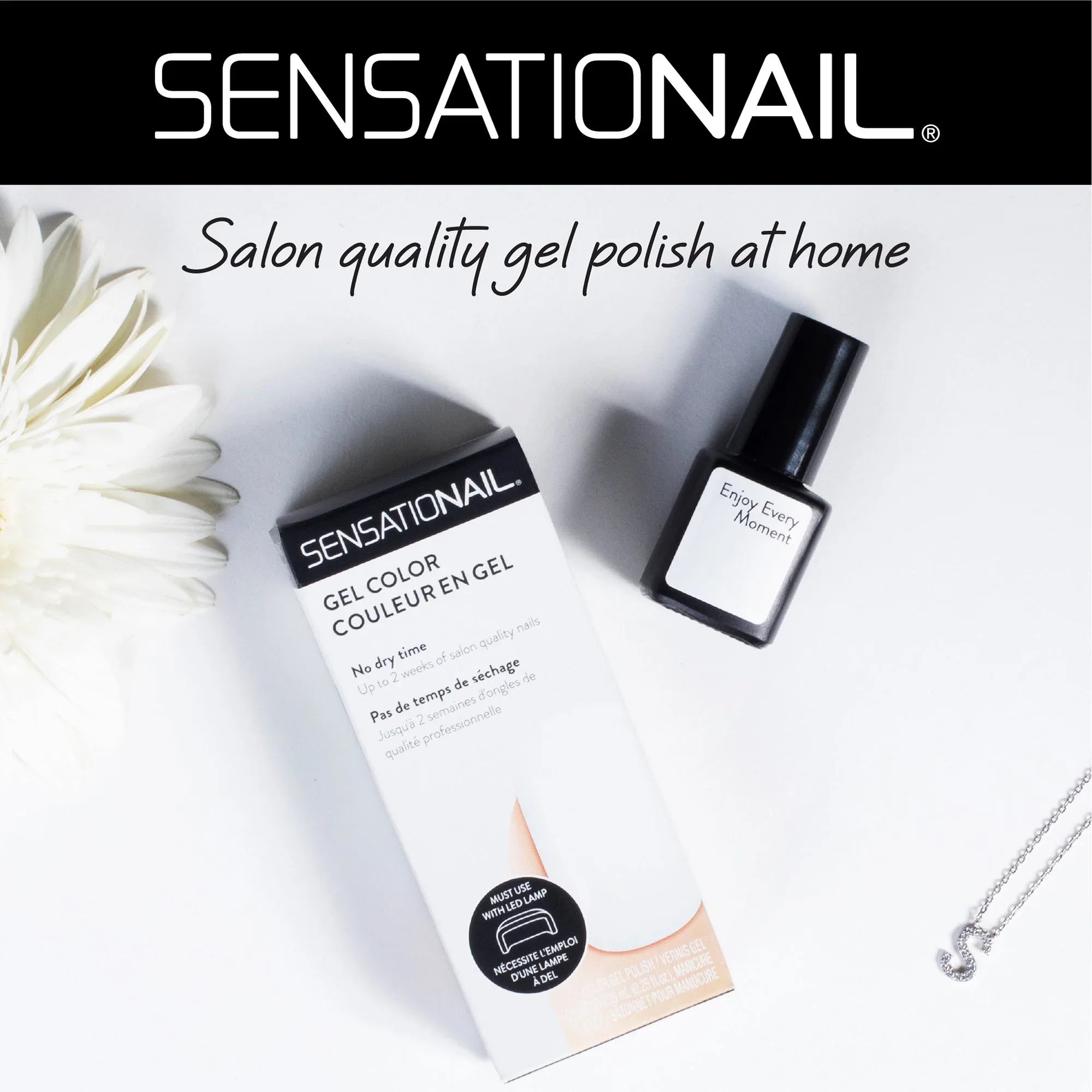 Wholesale Price with free shipping across the USA for SensatioNail Gel Nail Polish (White), Enjoy Every Moment, 0.25 fl oz - Manji Distributors