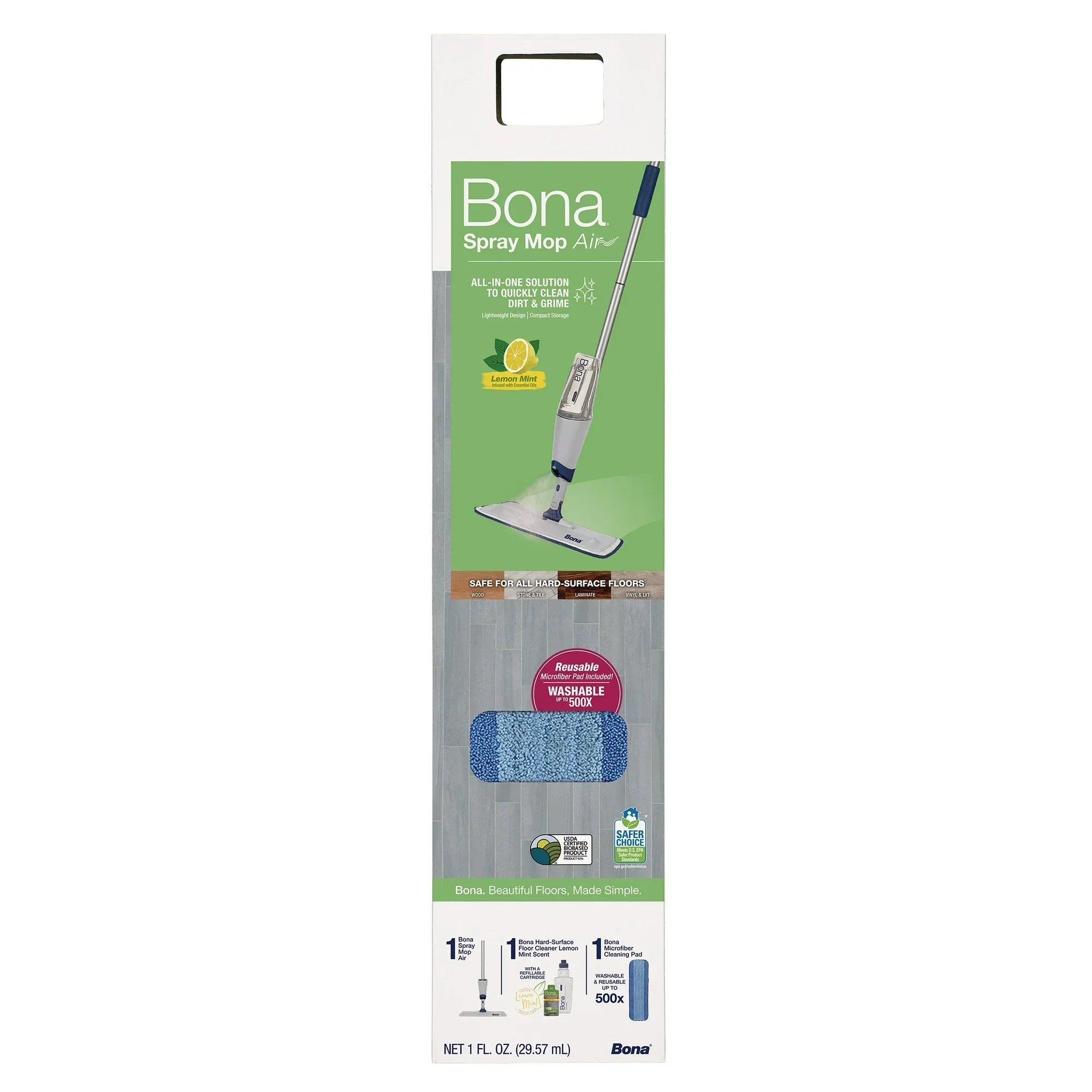 Wholesale Price with free shipping across the USA for Bona Spray Mop Air for Multi Surface floors, Lemon Mint Scent - Manji Distributors