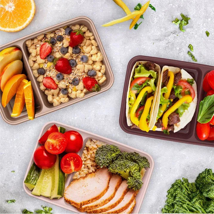 Wholesale Price with free shipping across the USA for Bentgo® Prep 2-Compartment Containers - 20-Piece Meal Prep Kit with 10 Trays & 10 Custom-Fit Lids - Durable Microwave, Freezer, Dishwasher Safe Reusable BPA-Free Food Storage Containers- Blush Pink - Manji Distributors