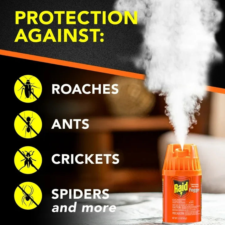 Wholesale Price with free shipping across the USA for Raid Concentrated Deep Reach Pest Insect Killer & Roach Fogger, 1.5 fl oz, 4 Count - Manji Distributors