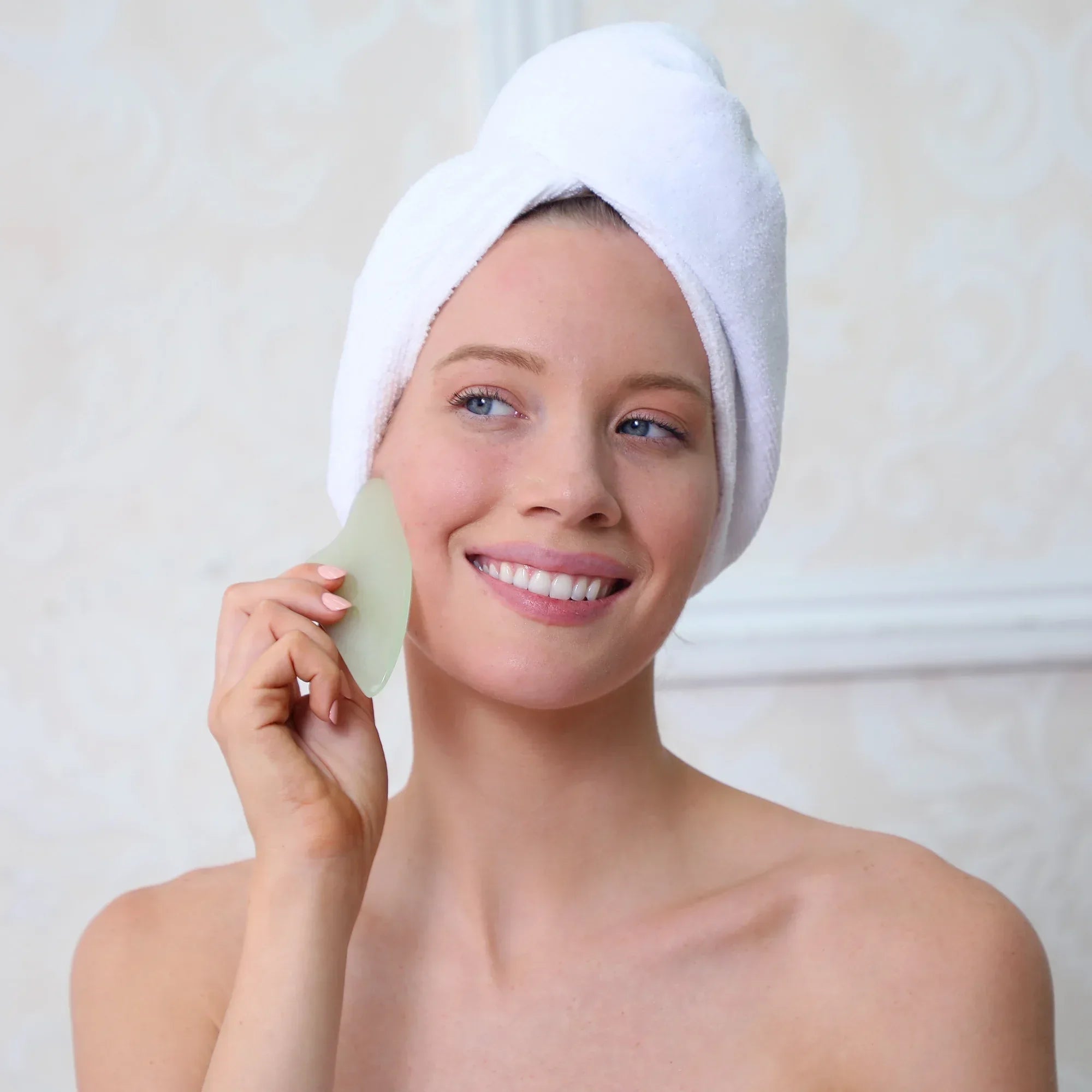 Wholesale Price with free shipping across the USA for Daily Concepts Jade Gua Sha Facial Tool - Manji Distributors