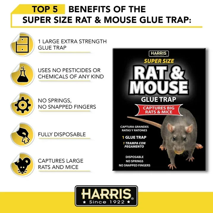 Wholesale Price with free shipping across the USA for Harris Super-Sized Rat and Mouse Glue Trap with Lure, 1 Trap - Manji Distributors