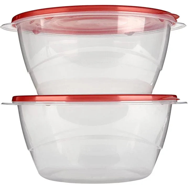 Wholesale Price with free shipping across the USA for (4 pack) Rubbermaid TakeAlongs Serving Bowl Food Storage Containers, 15.7 Cup, Tint Chili, 2 Count - Manji Distributors