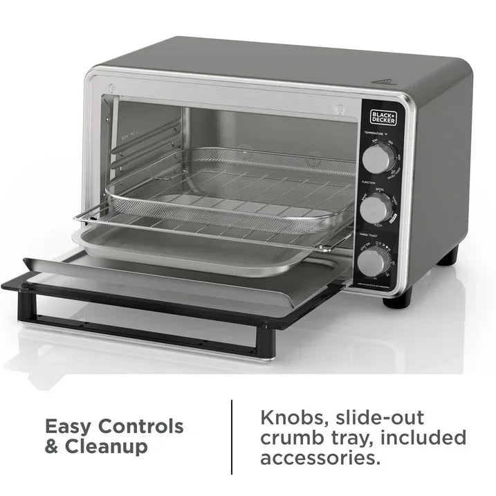 Wholesale Price with free shipping across the USA for Black + Decker Crisp 'N Bake PRO 6-Slice Air Fryer Toaster Oven with Basket, Pan, Rack & Tray, Stainless Steel - Manji Distributors