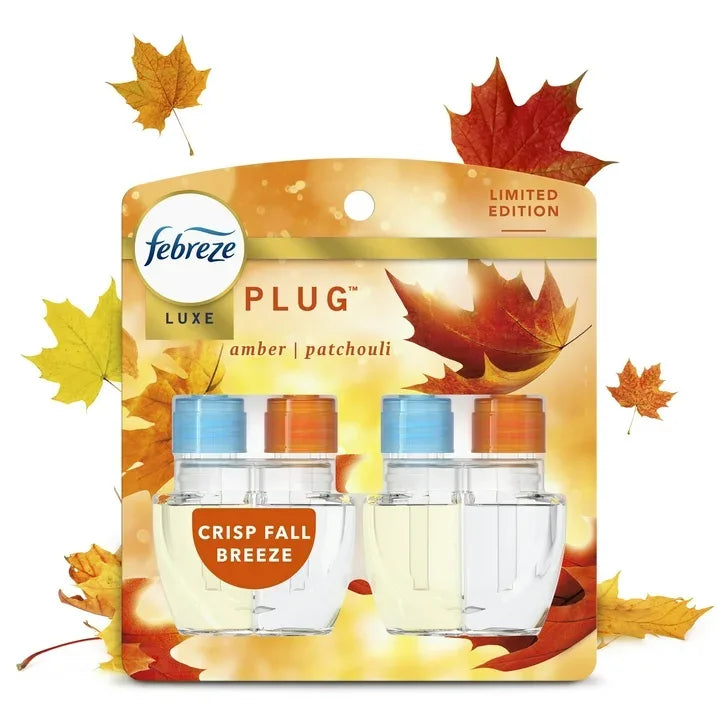 Wholesale Price with free shipping across the USA for (3 pack) Febreze Plug Refill Odor-Fighting Air Freshener Crisp Fall Breeze Scent, 2 Count, 0.87 fl oz Each - Manji Distributors